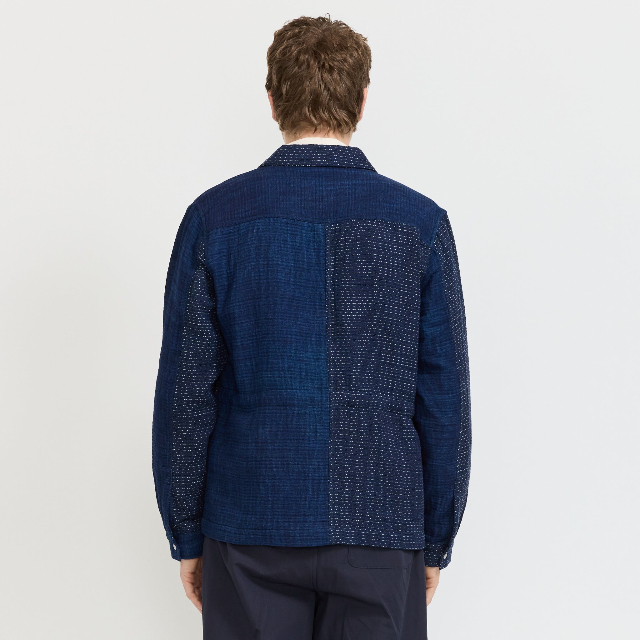 Assembly Jacket Indigo Waffle Patchwork