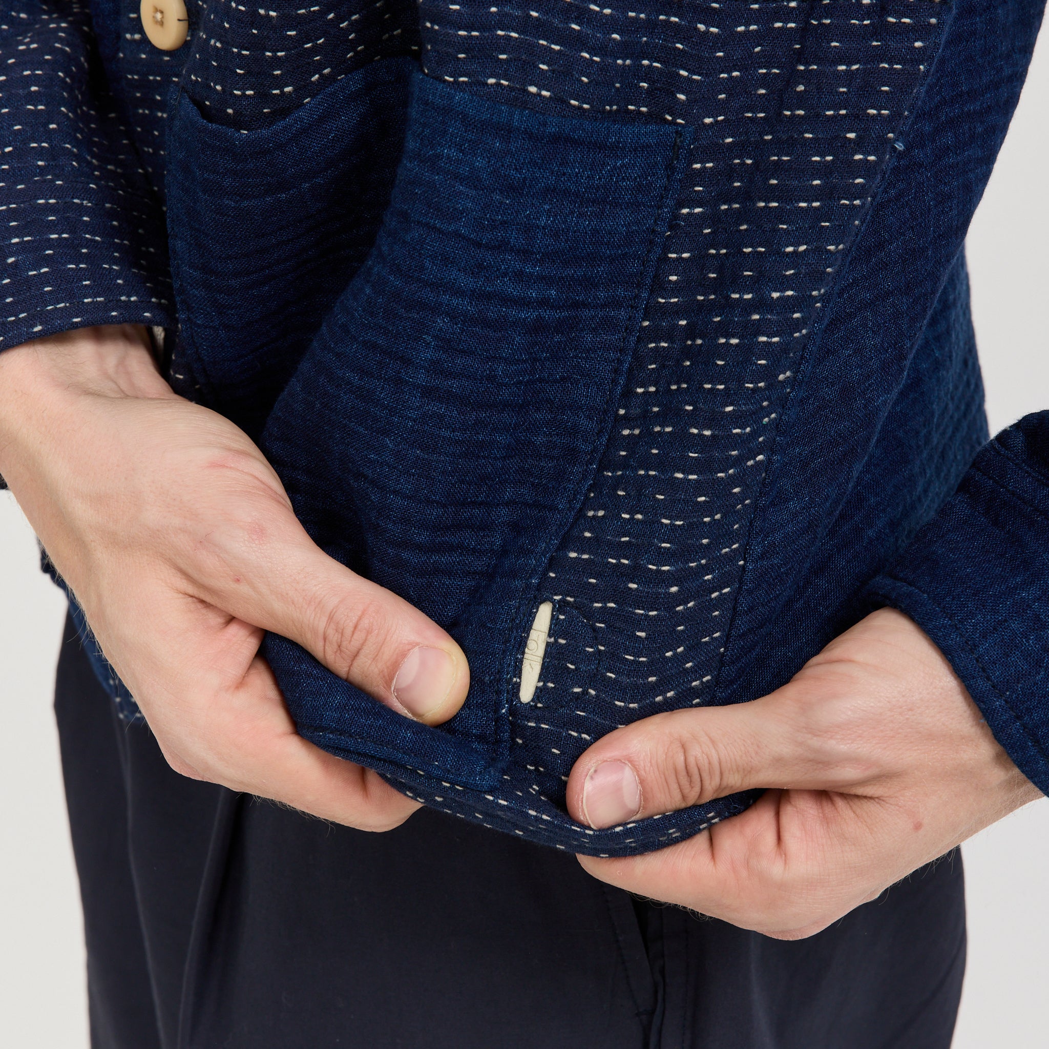 Assembly Jacket Indigo Waffle Patchwork