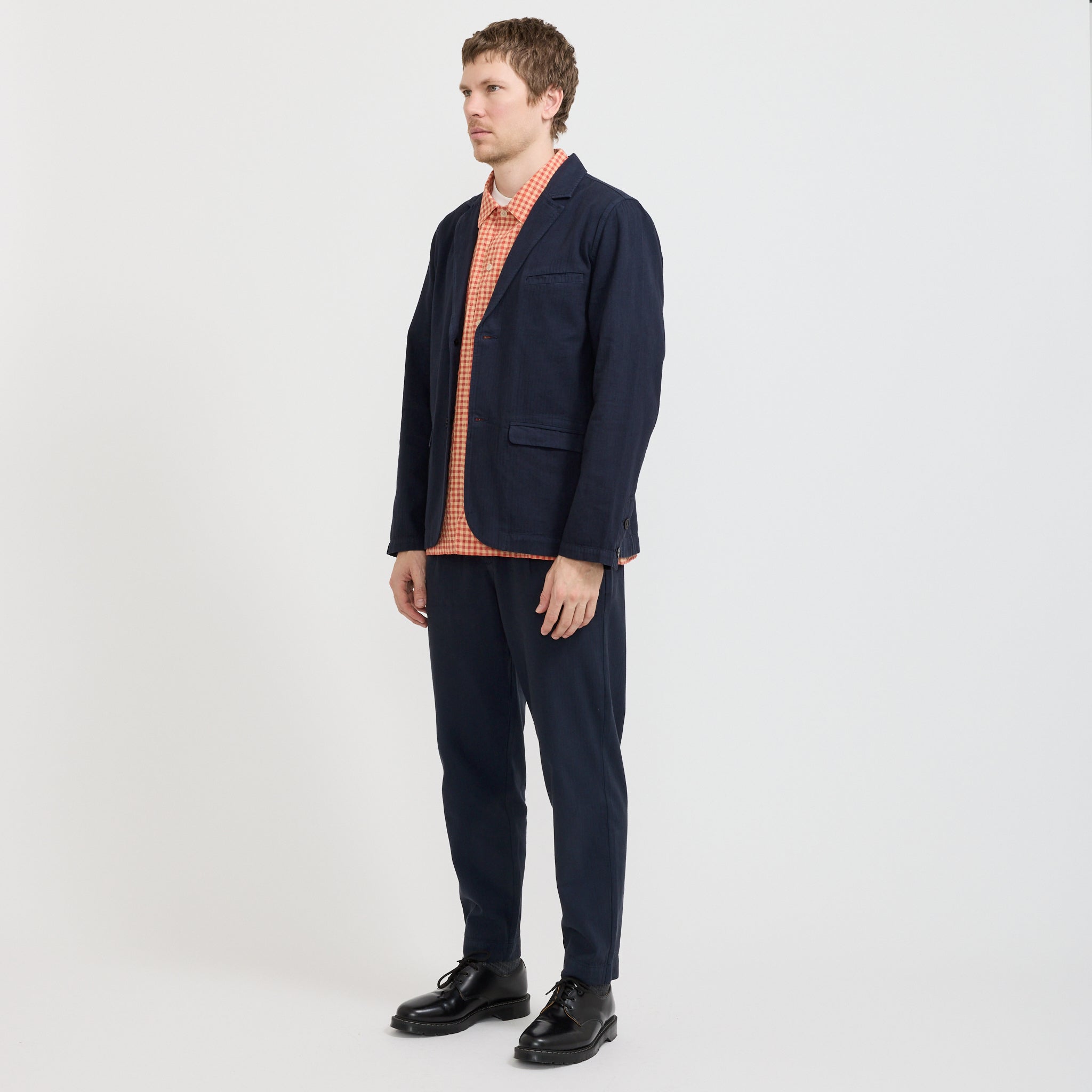 Folk | Assembly Blazer Navy Herringbone | Maplestore