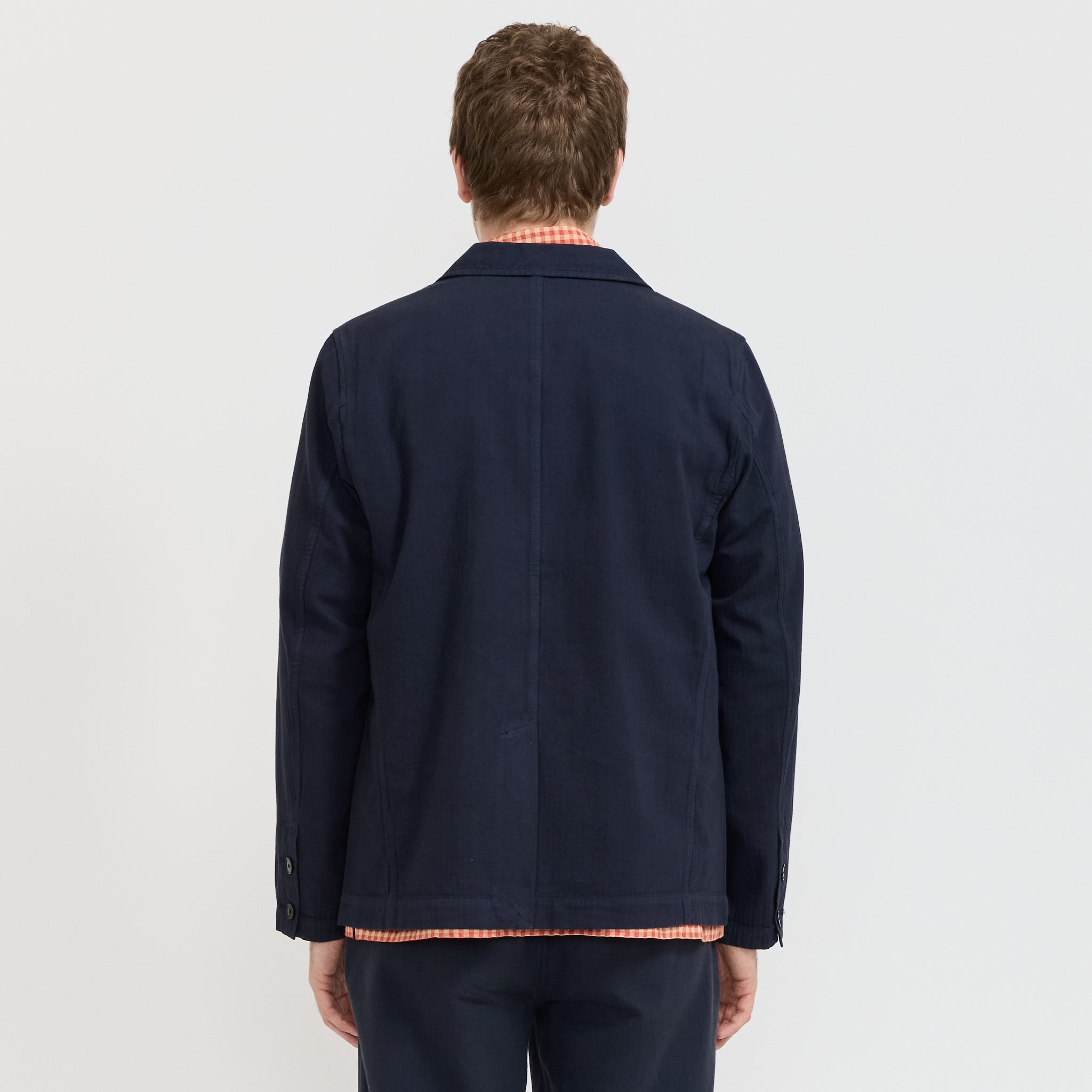 Folk | Assembly Blazer Navy Herringbone | Maplestore