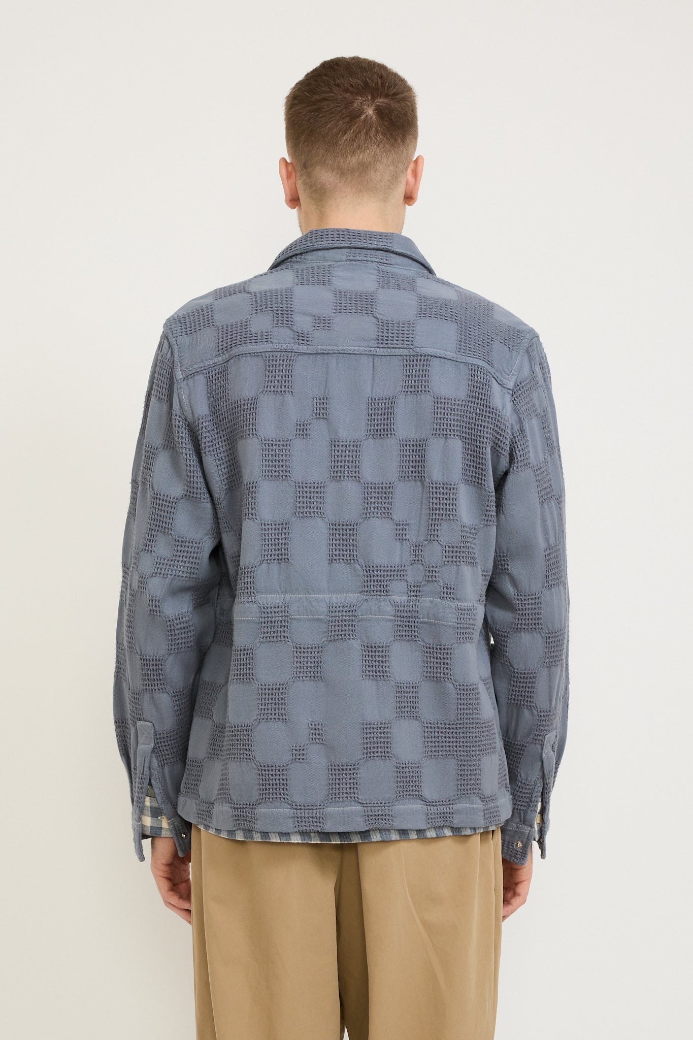 Assembly Jacket Soft Blue Waffle Check