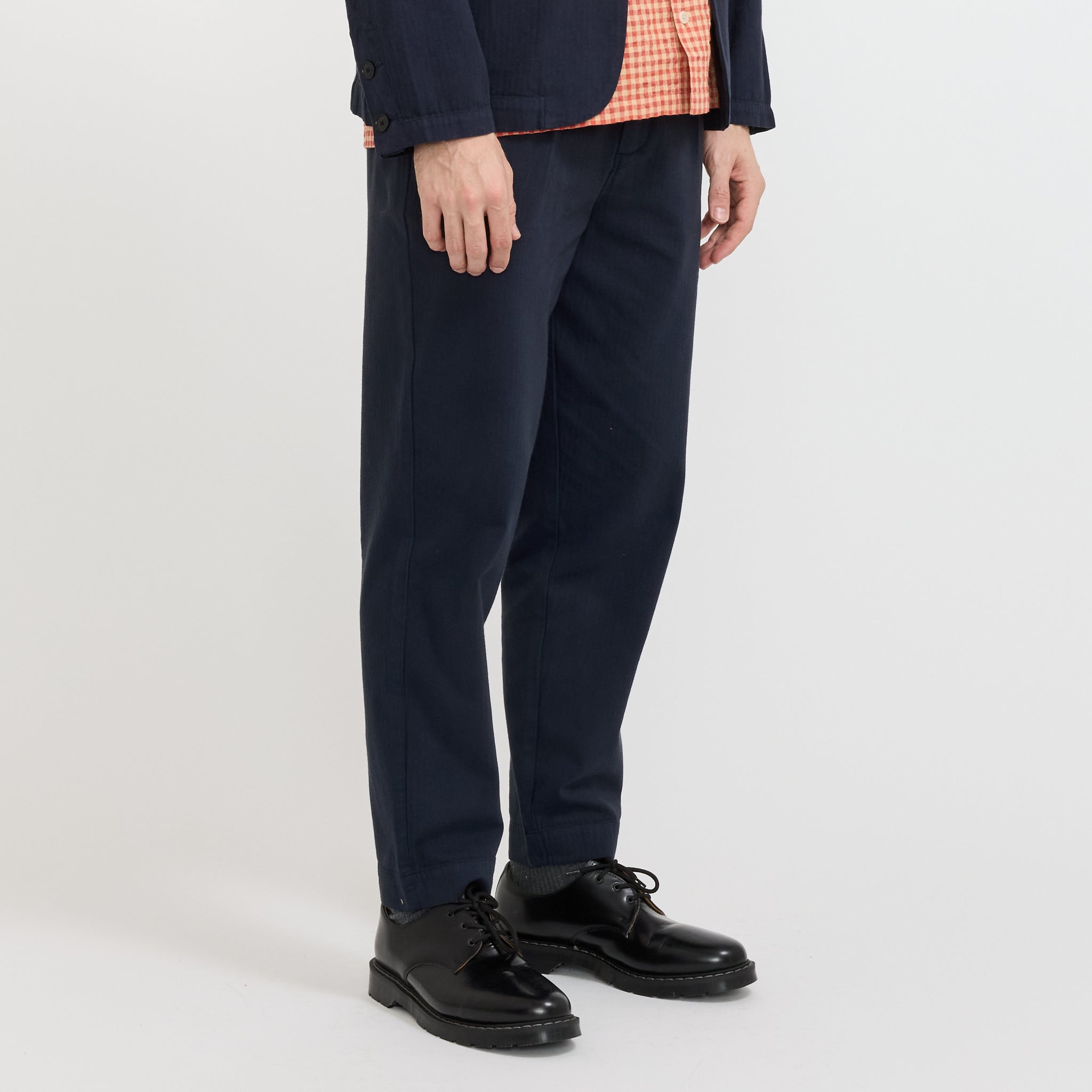 Folk | Assembly Suit Trouser Navy Herringbone | Maplestore