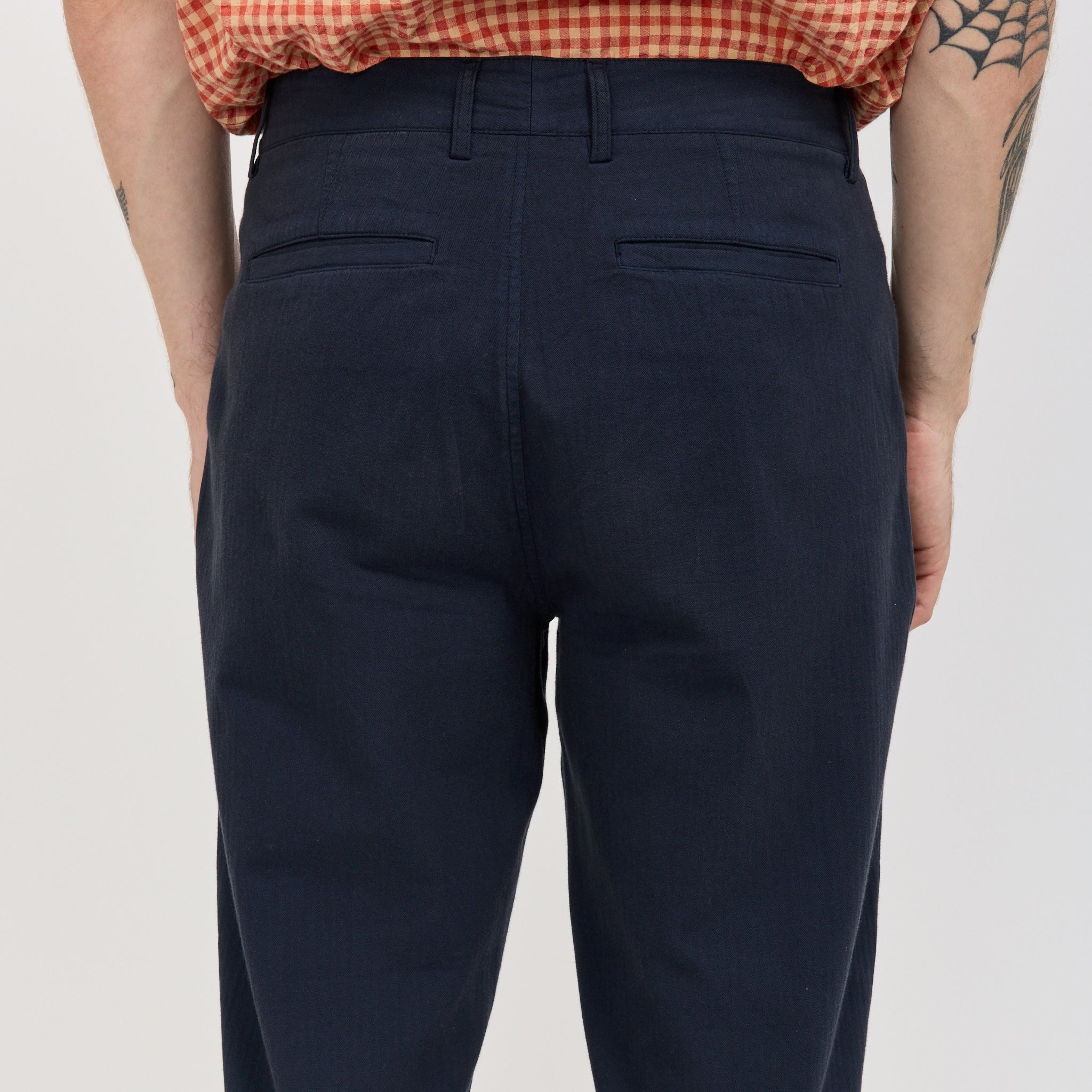 Folk | Assembly Suit Trouser Navy Herringbone | Maplestore