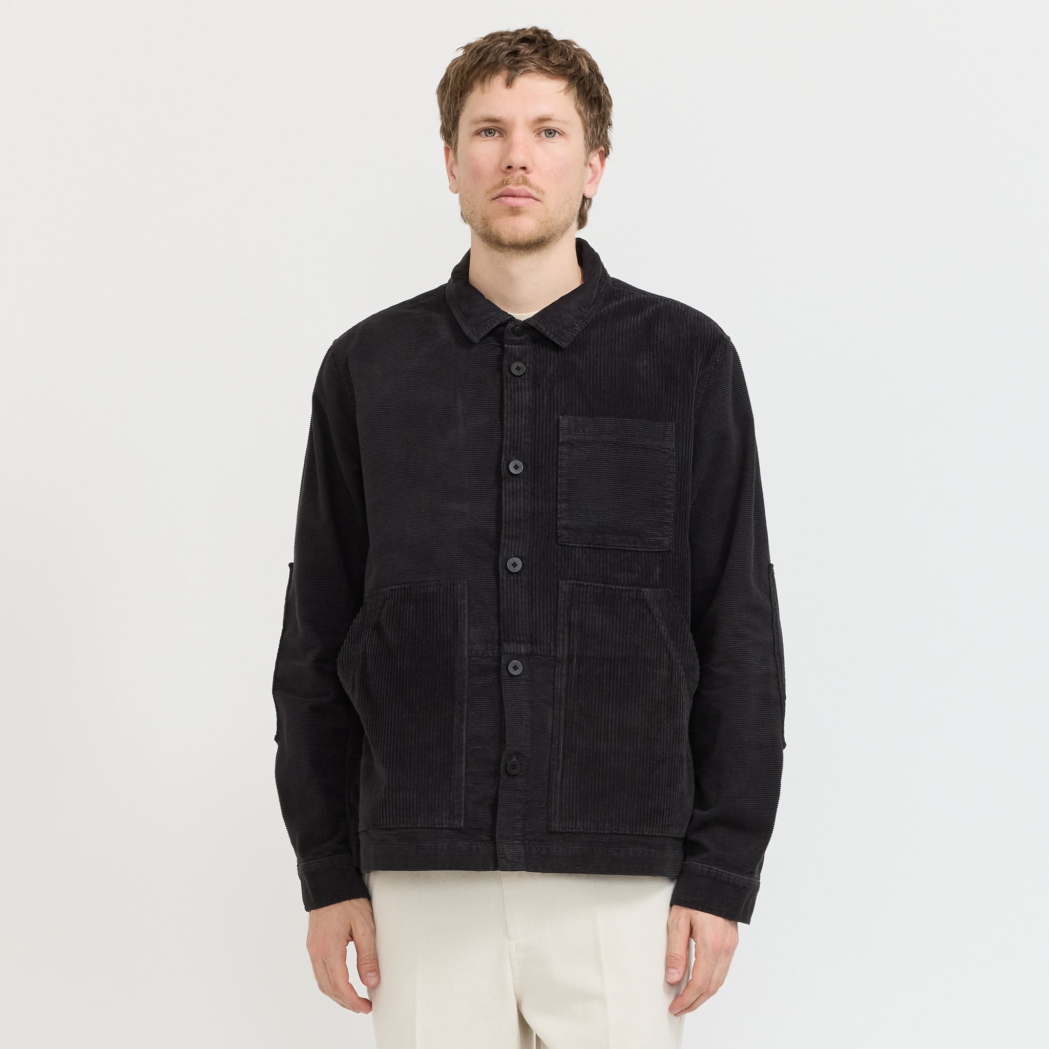 Assembly Worker Jacket Soft Black Cord Mix