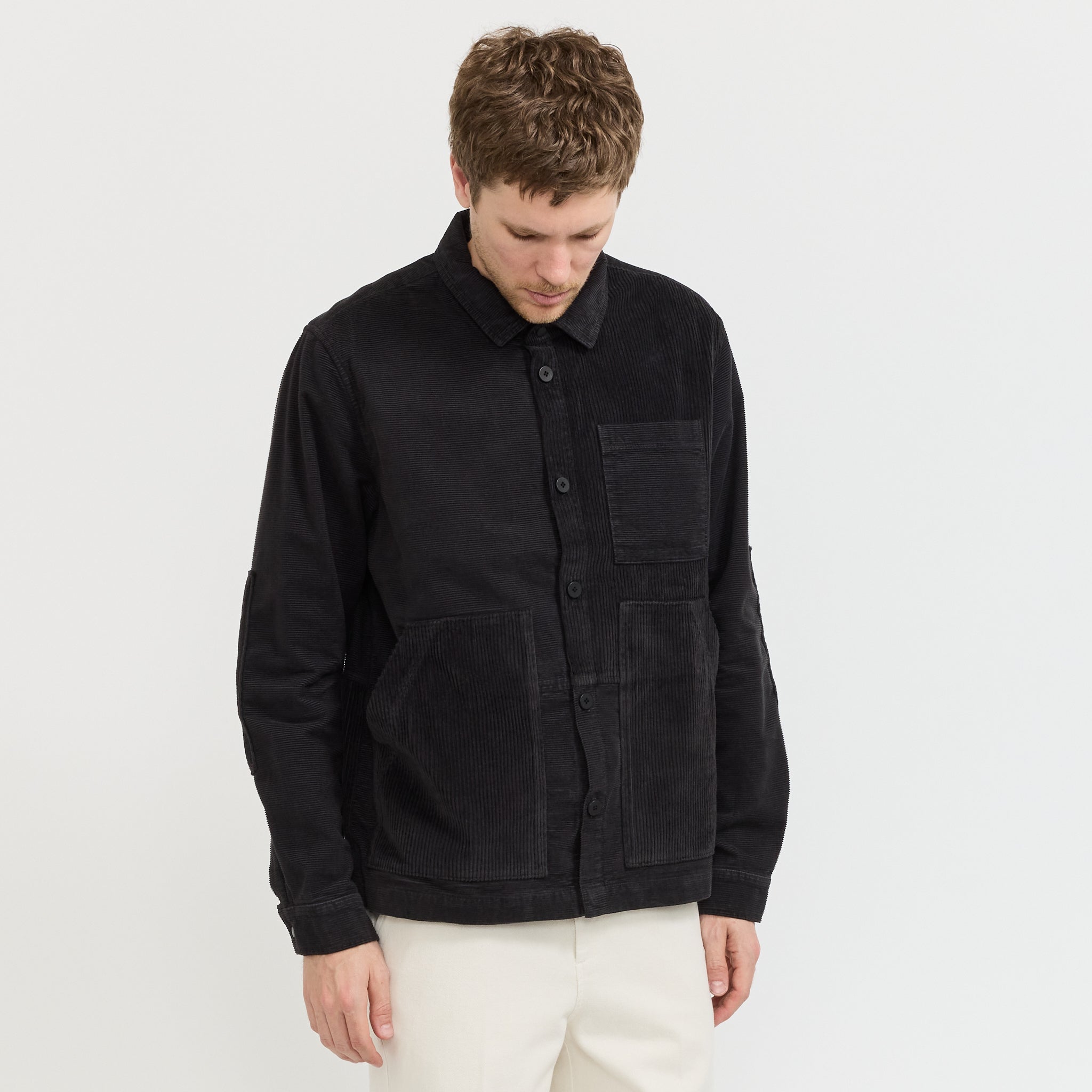 Assembly Worker Jacket Soft Black Cord Mix