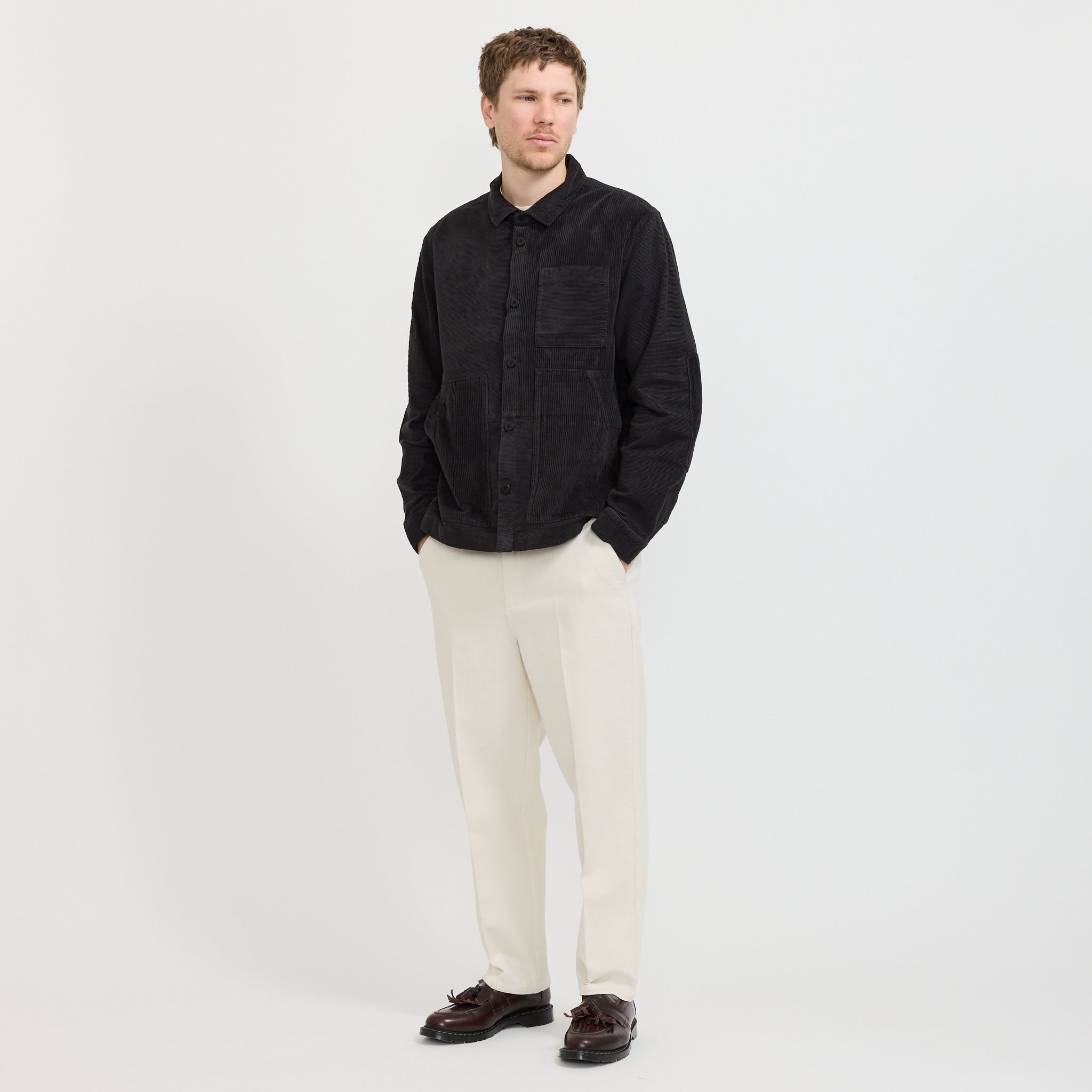 Assembly Worker Jacket Soft Black Cord Mix