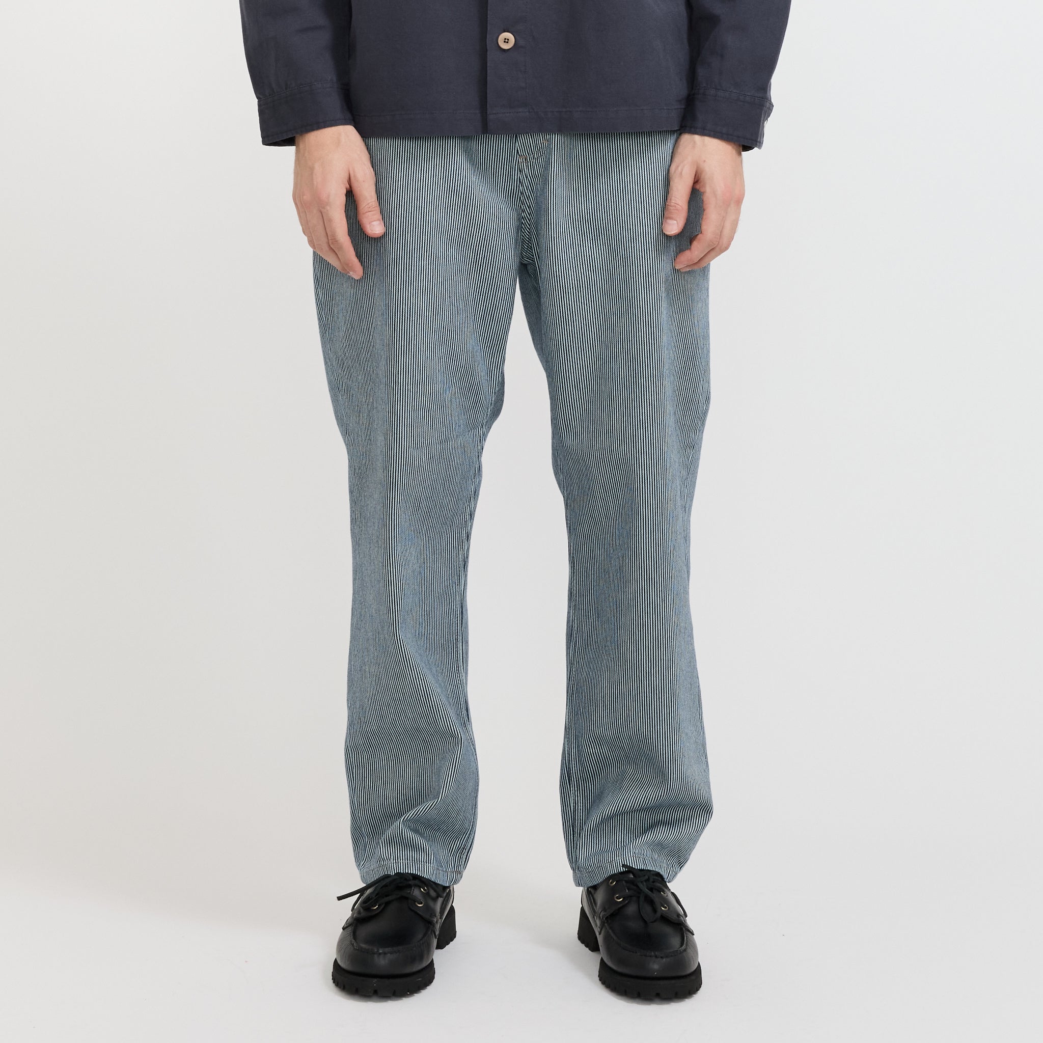Folk | Barrel Leg Jean Indigo Ticking Stripe | Maplestore