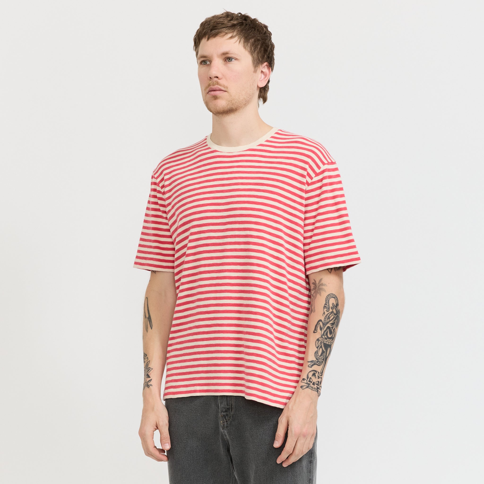 Classic Stripe Tee Raspberry