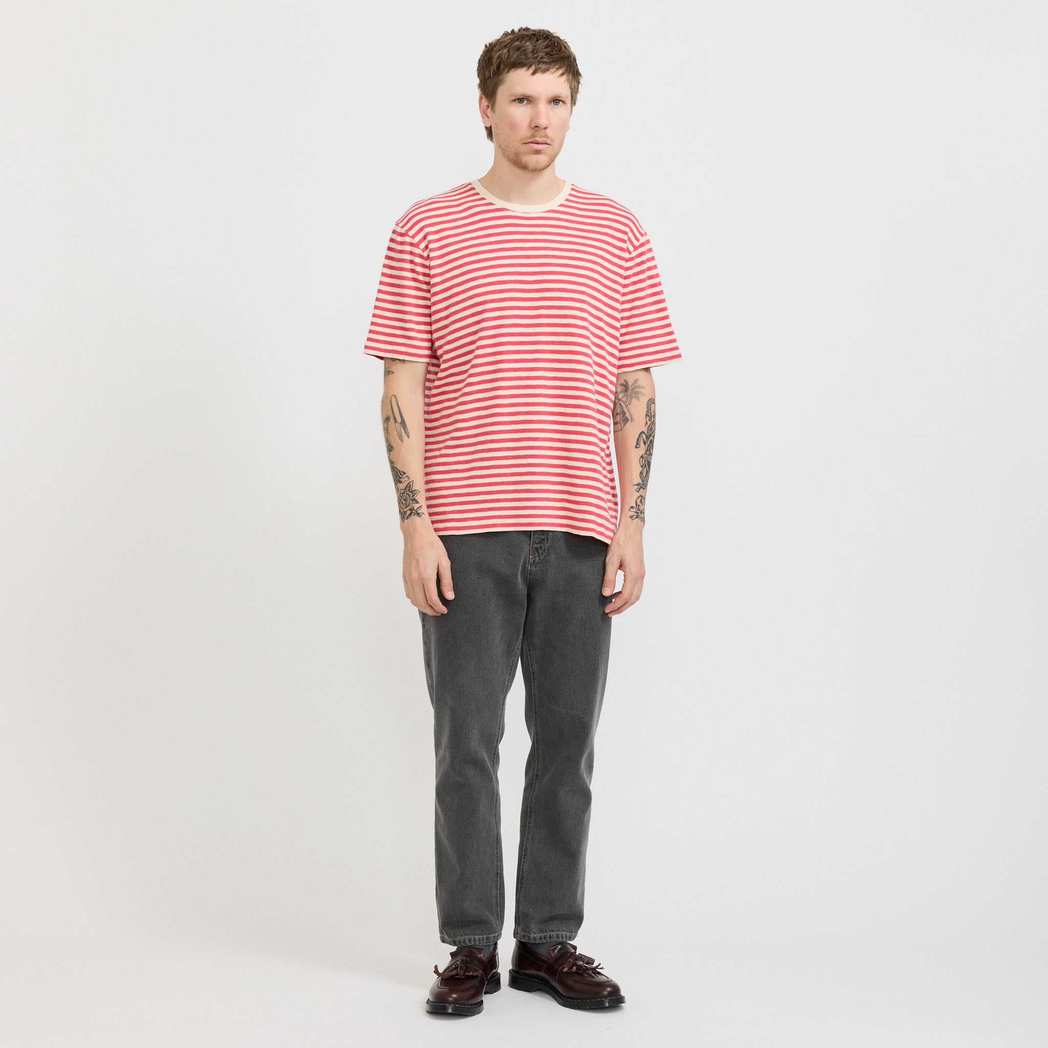 Classic Stripe Tee Raspberry