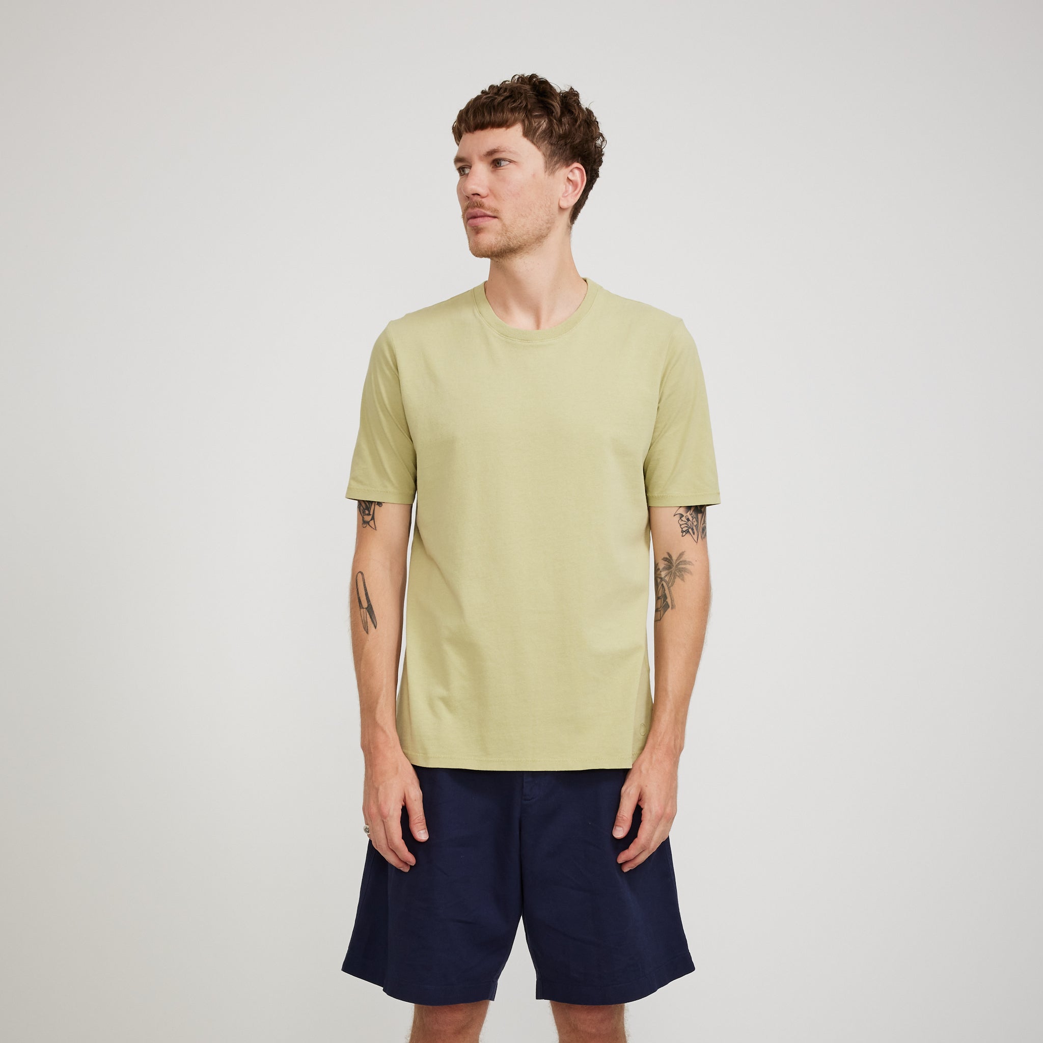 Contrast Sleeve Tee Light Sage