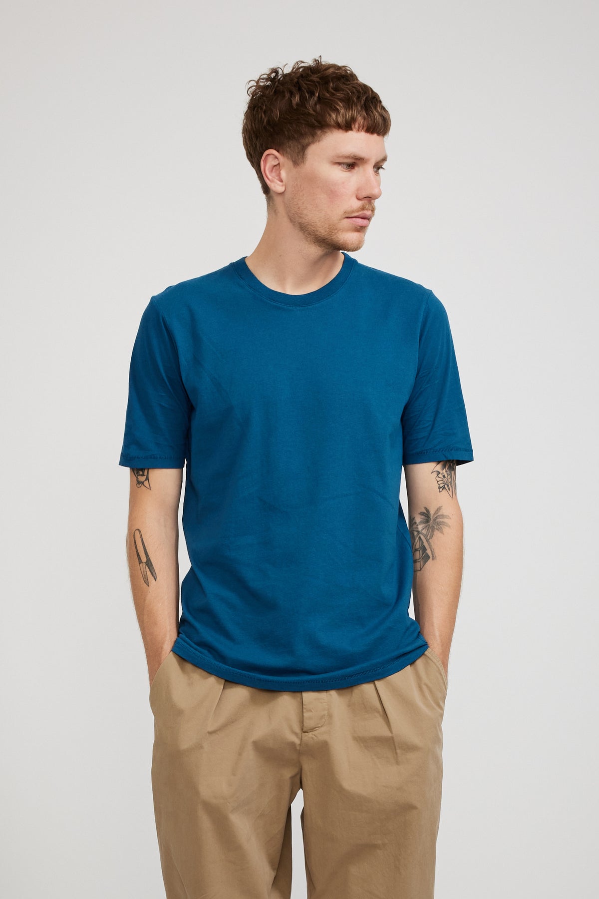 prussian blue t shirt