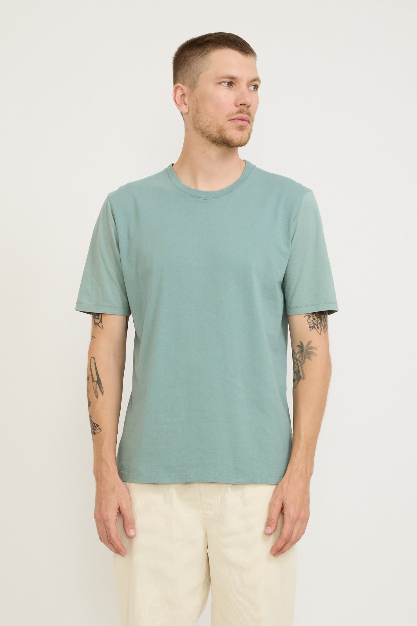 Contrast Sleeve Tee Spruce Green