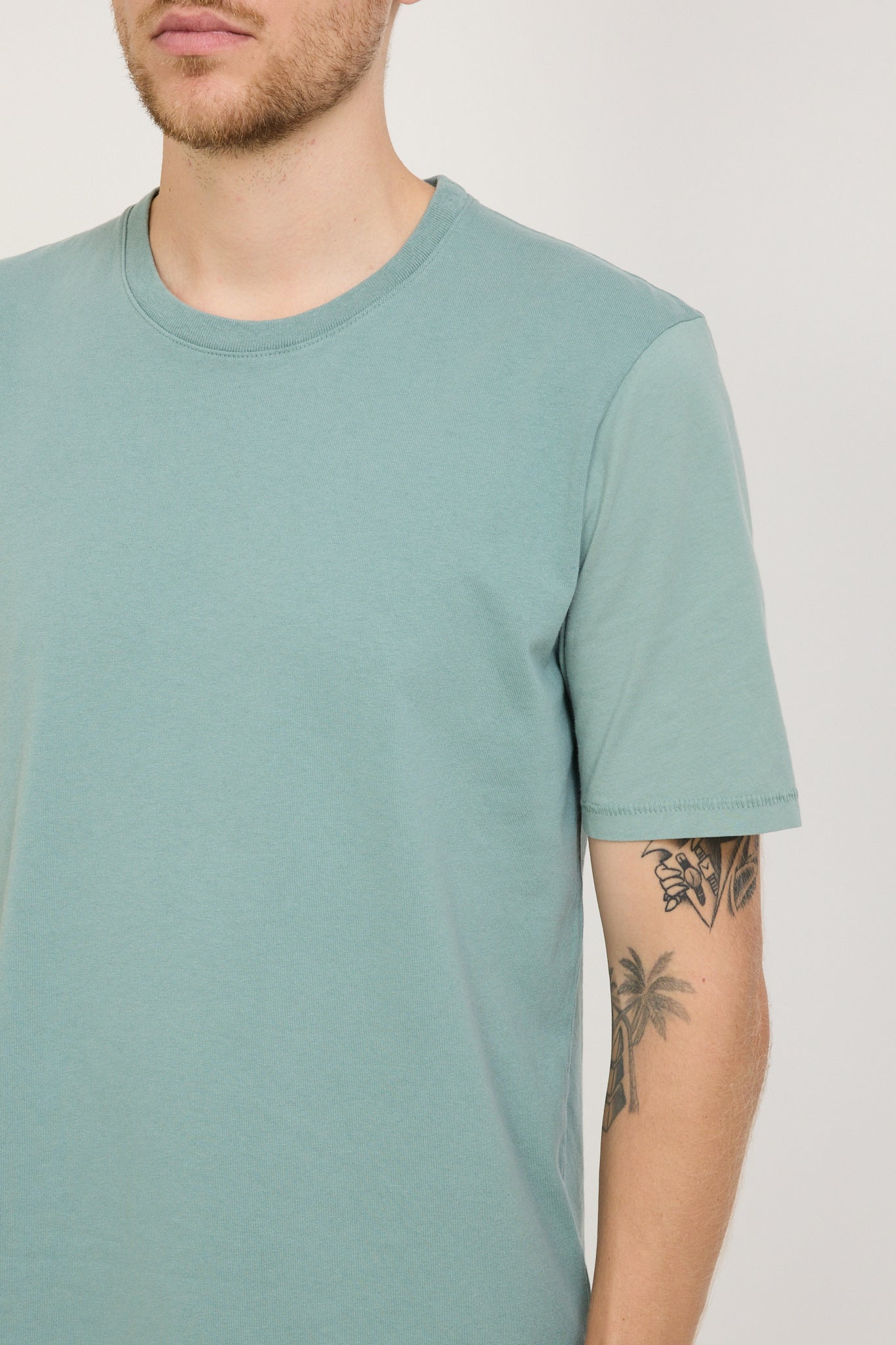 Contrast Sleeve Tee Spruce Green