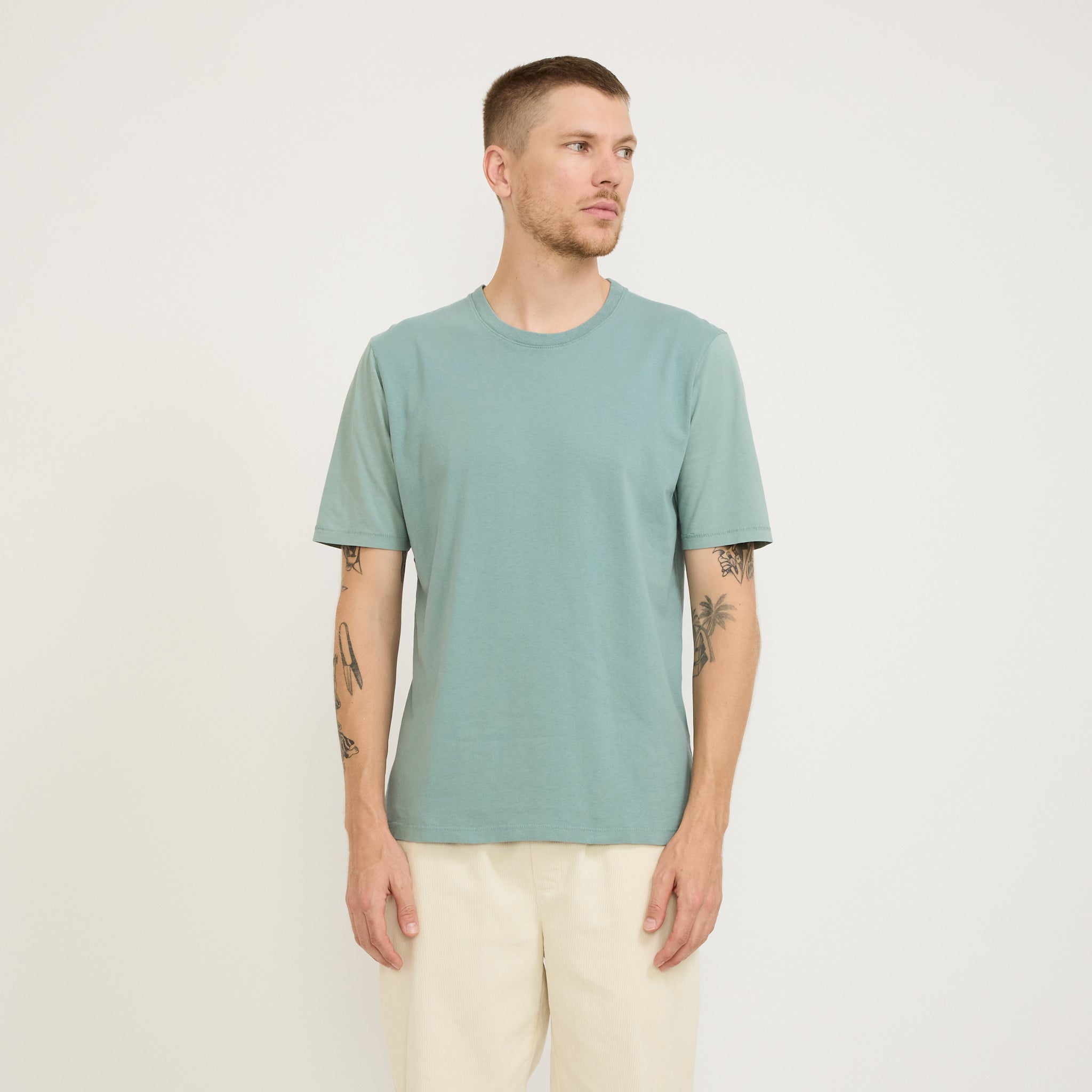 Contrast Sleeve Tee Spruce Green