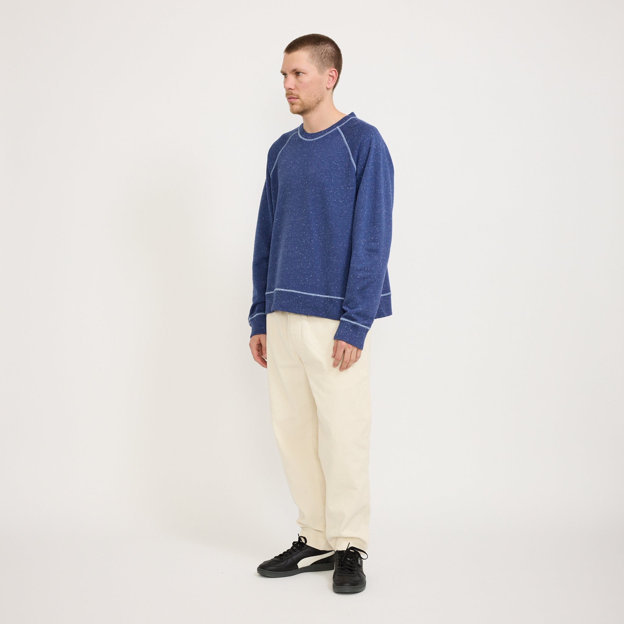 Engineered Raglan Sweat Mid Navy Nep