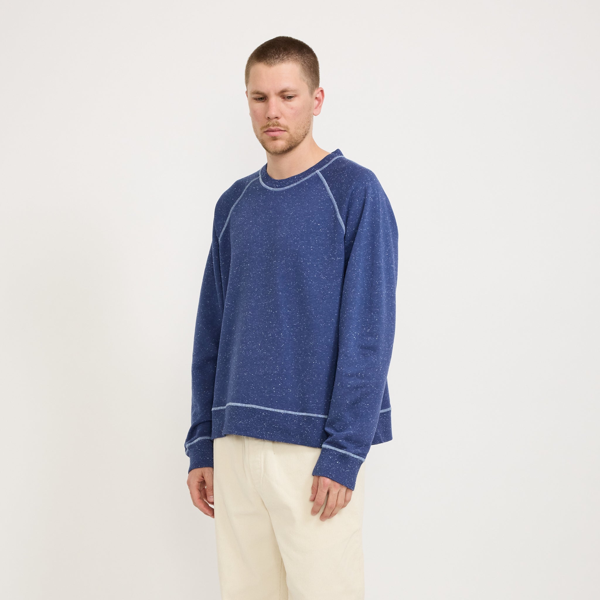 Engineered Raglan Sweat Mid Navy Nep