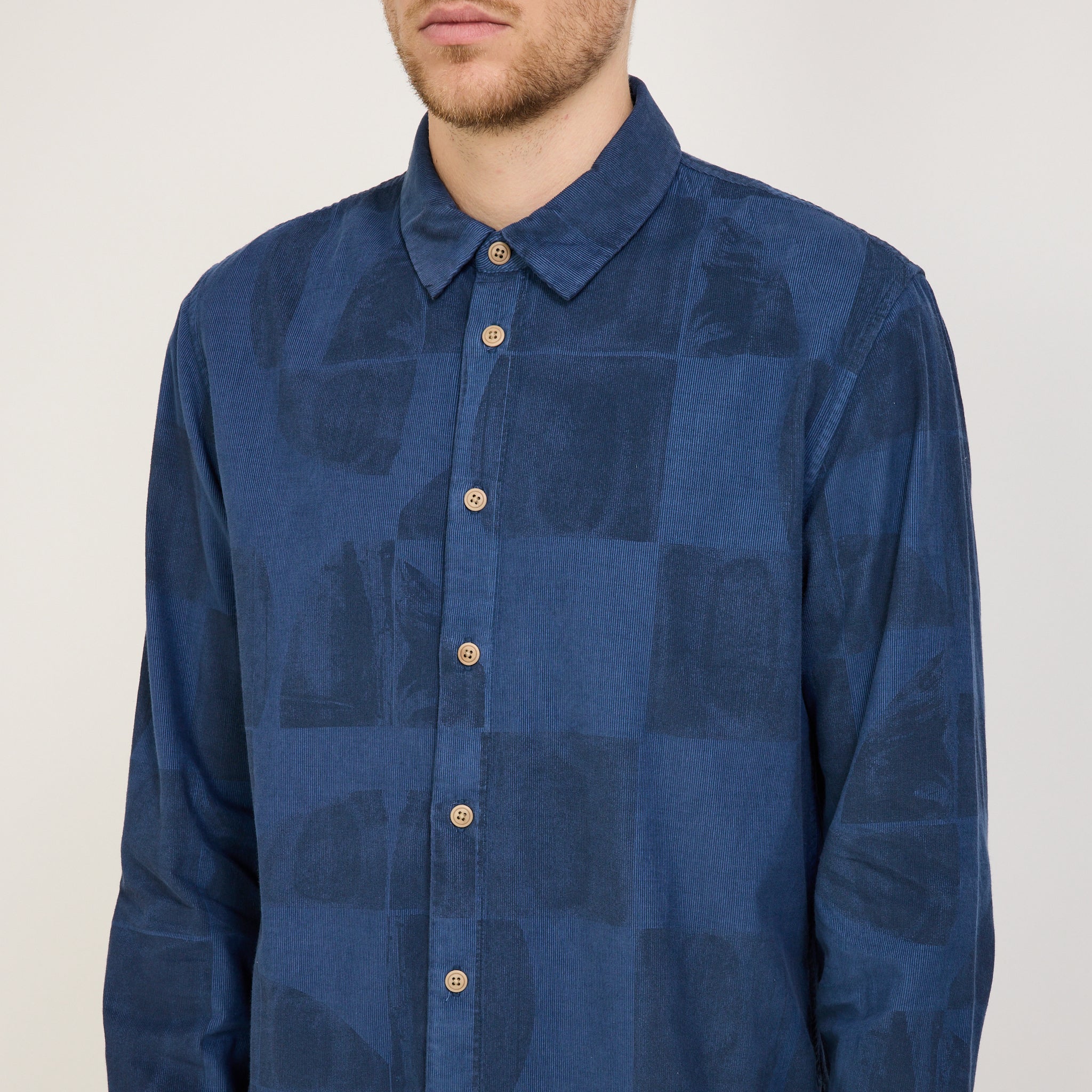 Folk | Relaxed Baby Cord Shirt Tonal Tile Print KG | Maplestore