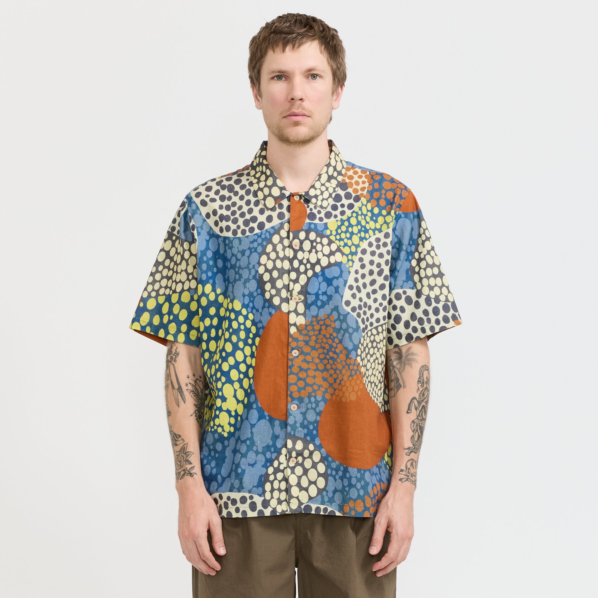 Folk | Gabe Shirt Dot Print Red Multi | Maplestore