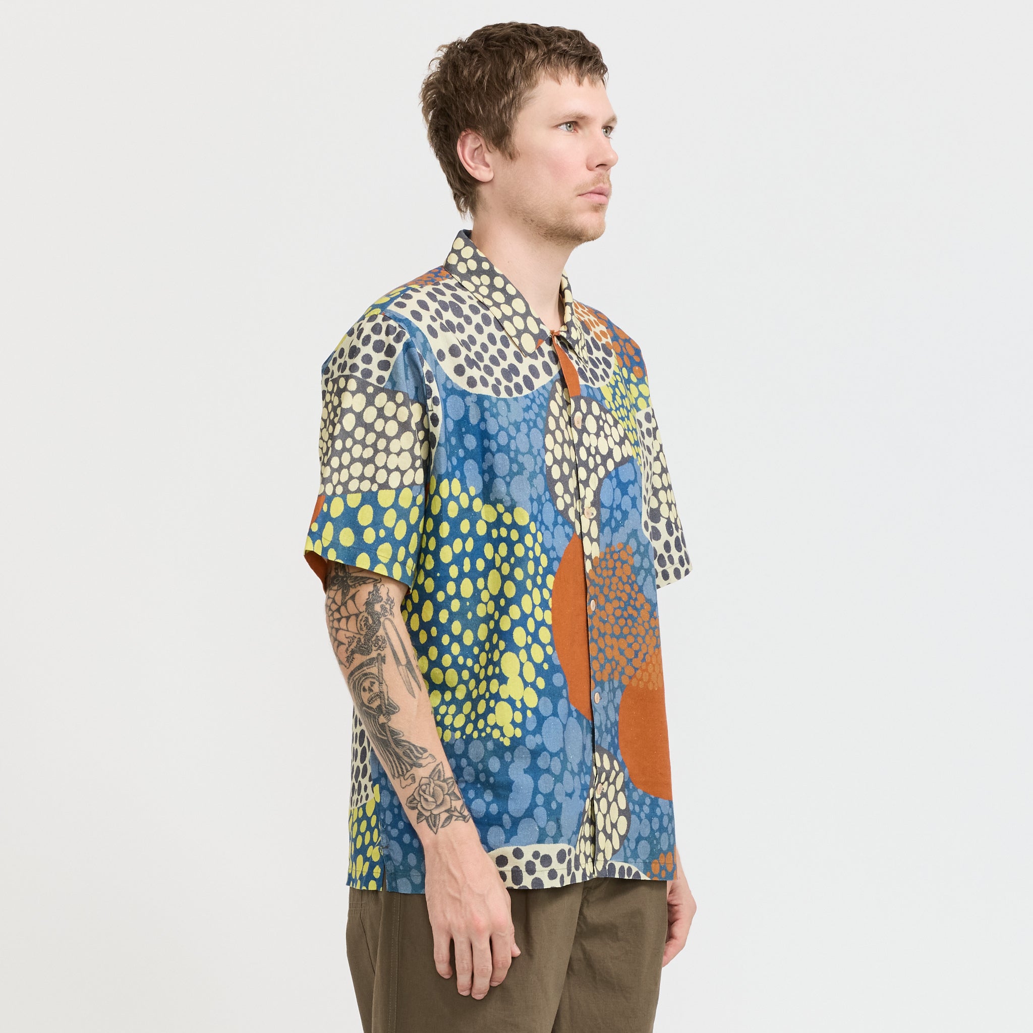 Folk | Gabe Shirt Dot Print Red Multi | Maplestore