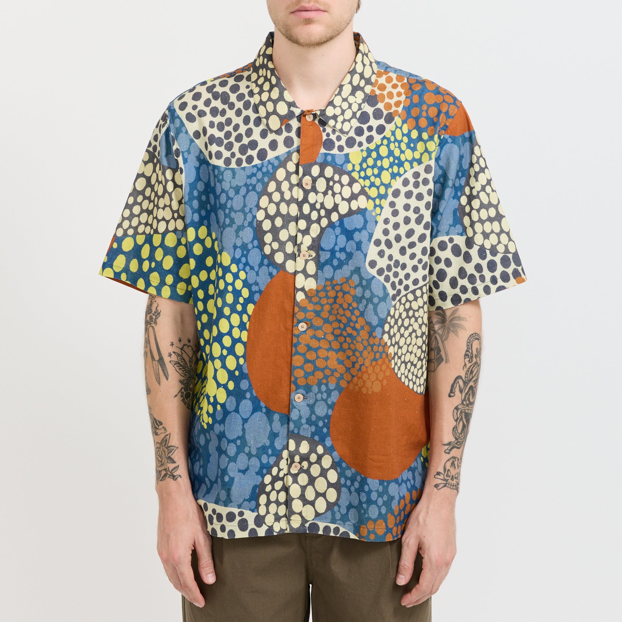 Folk | Gabe Shirt Dot Print Red Multi | Maplestore