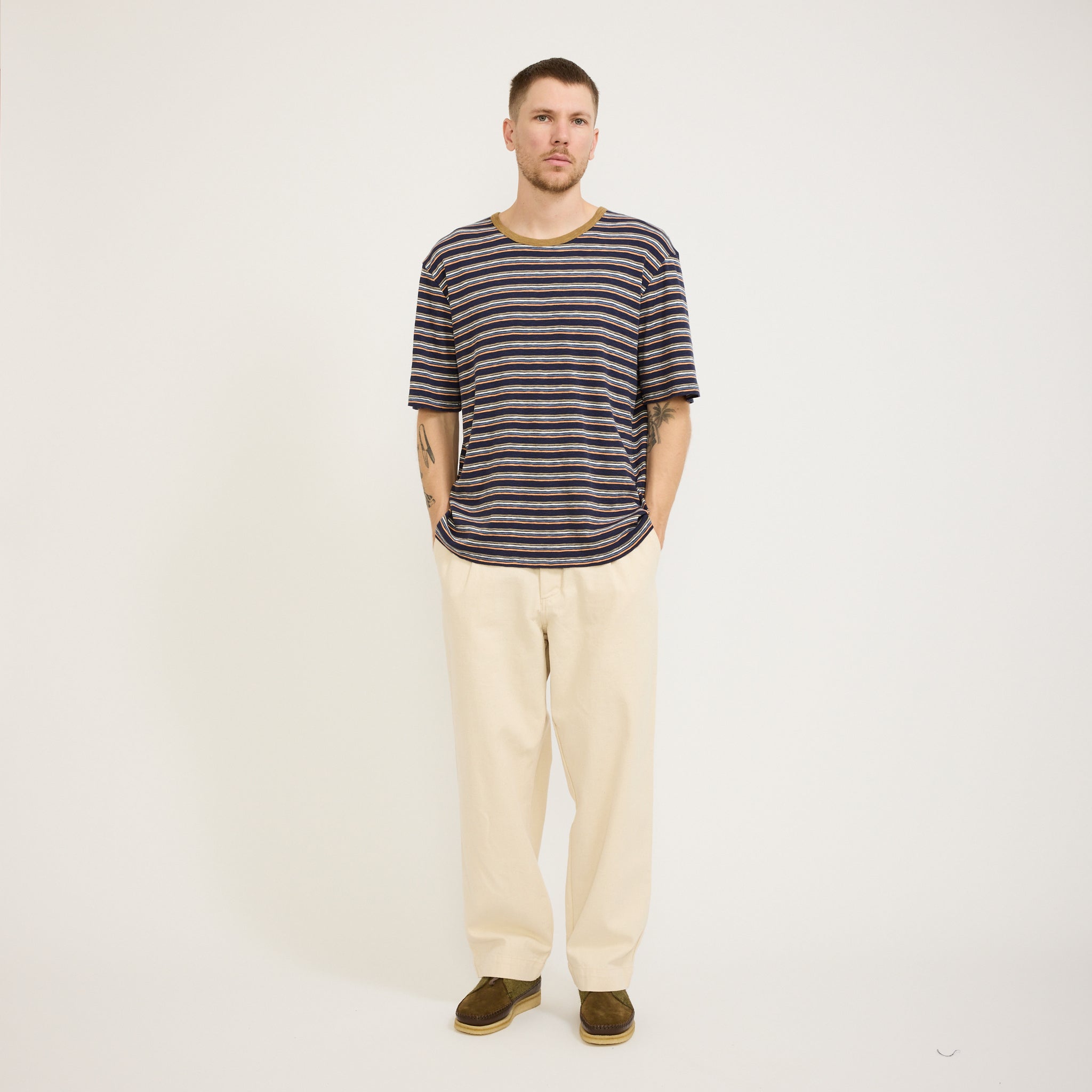 Multistripe Tee Navy Mix