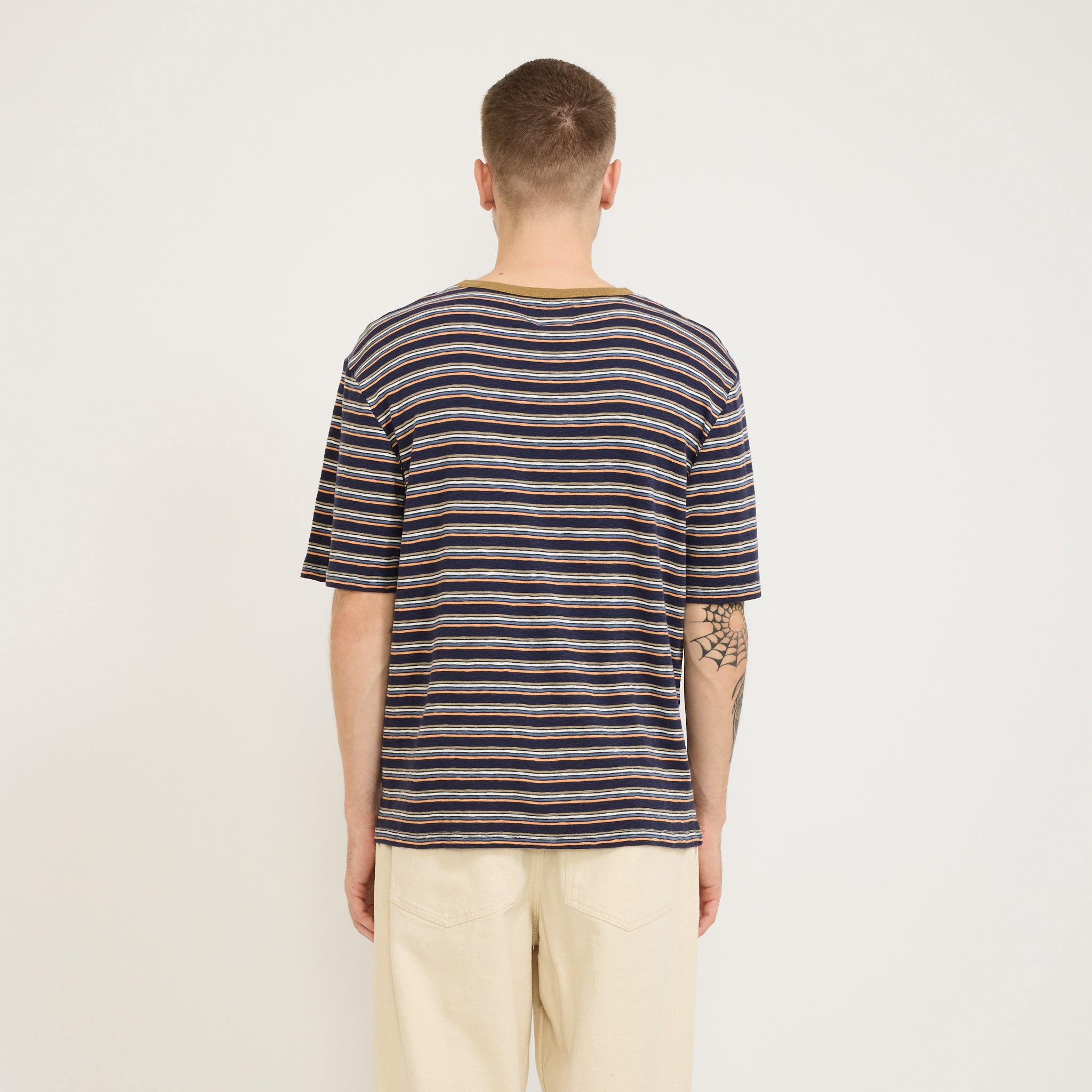 Folk | Multistripe Tee Navy Mix | Maplestore