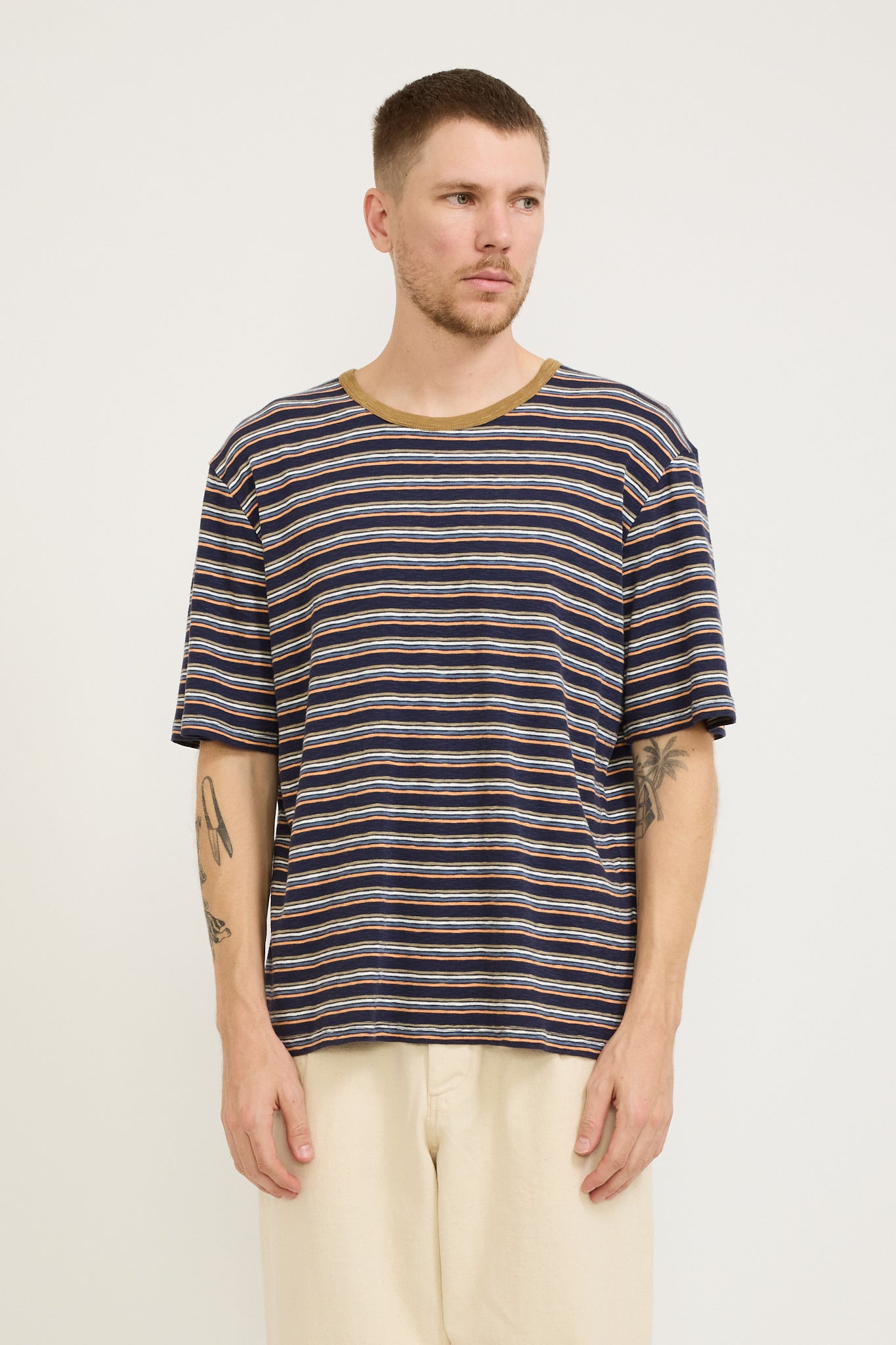 Multistripe Tee Navy Mix