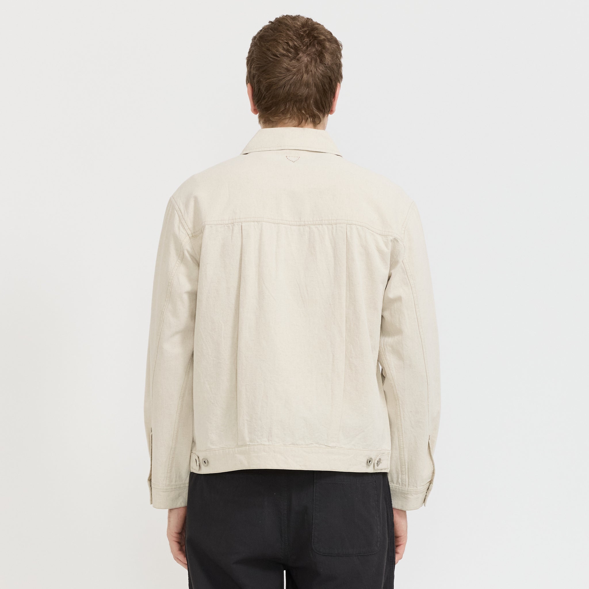 Folk | Trucker Jacket Natural Linen Cotton Canvas | Maplestore