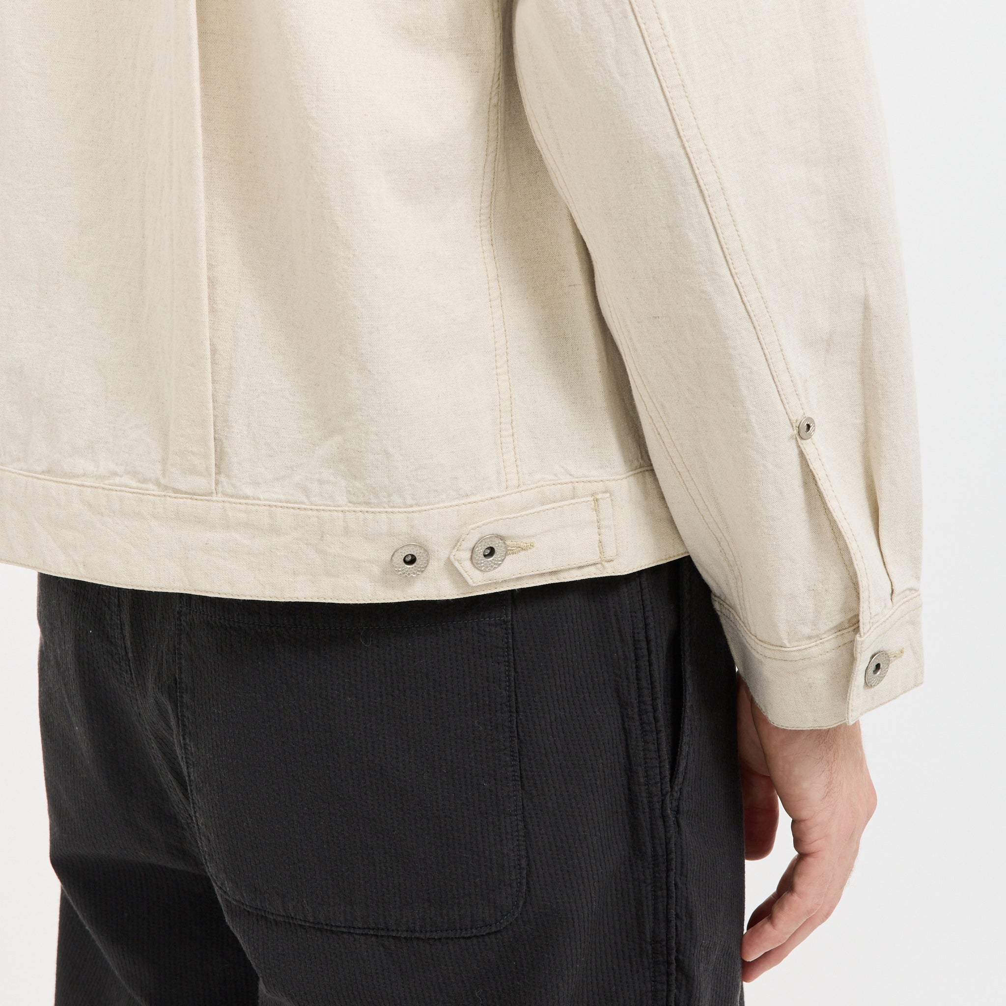 Folk | Trucker Jacket Natural Linen Cotton Canvas | Maplestore
