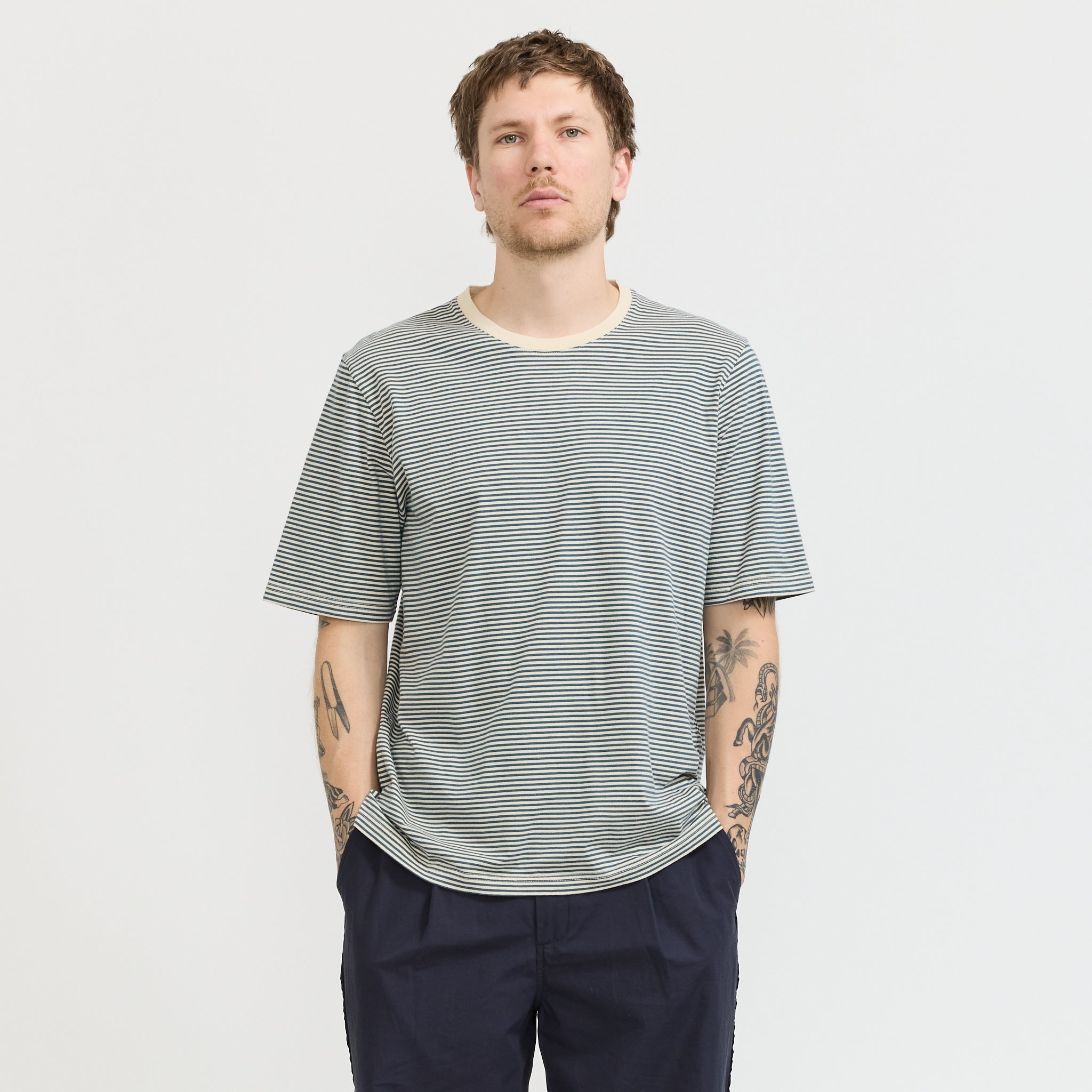 1X1 Stripe T-Shirt Deep Green