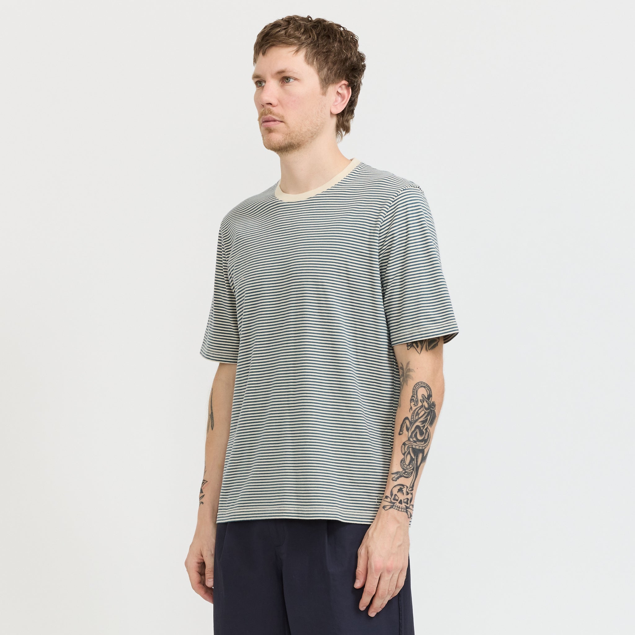 1X1 Stripe T-Shirt Deep Green