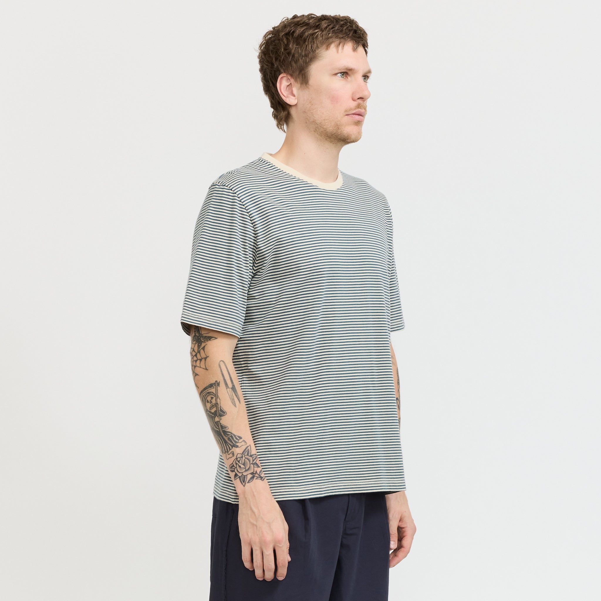 1X1 Stripe T-Shirt Deep Green