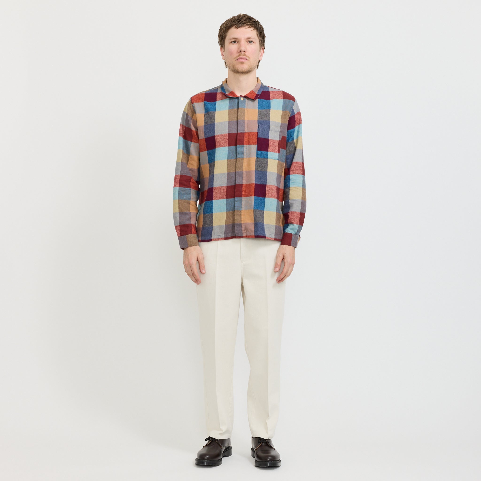 Patch Shirt Crimson Blue Mix