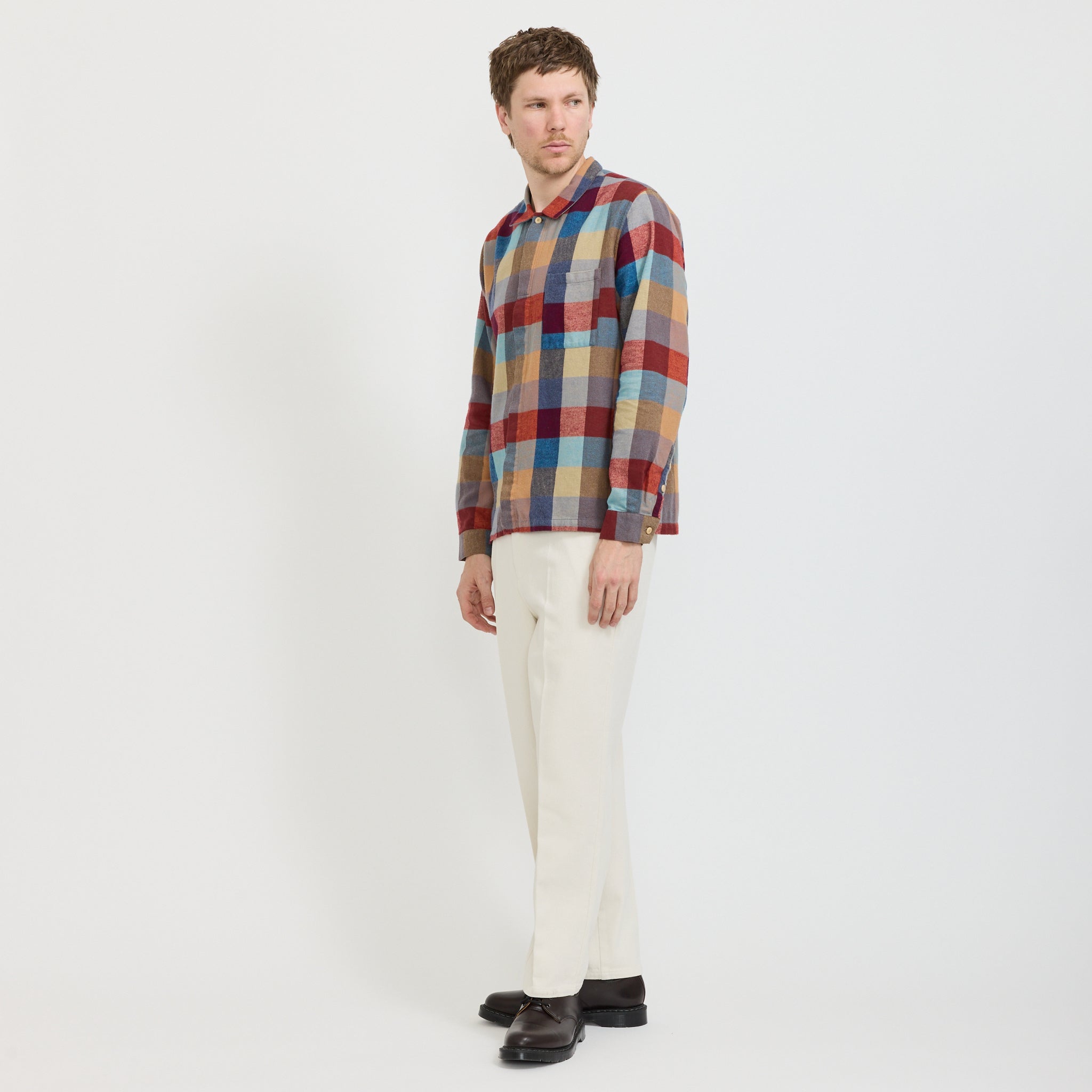 Patch Shirt Crimson Blue Mix