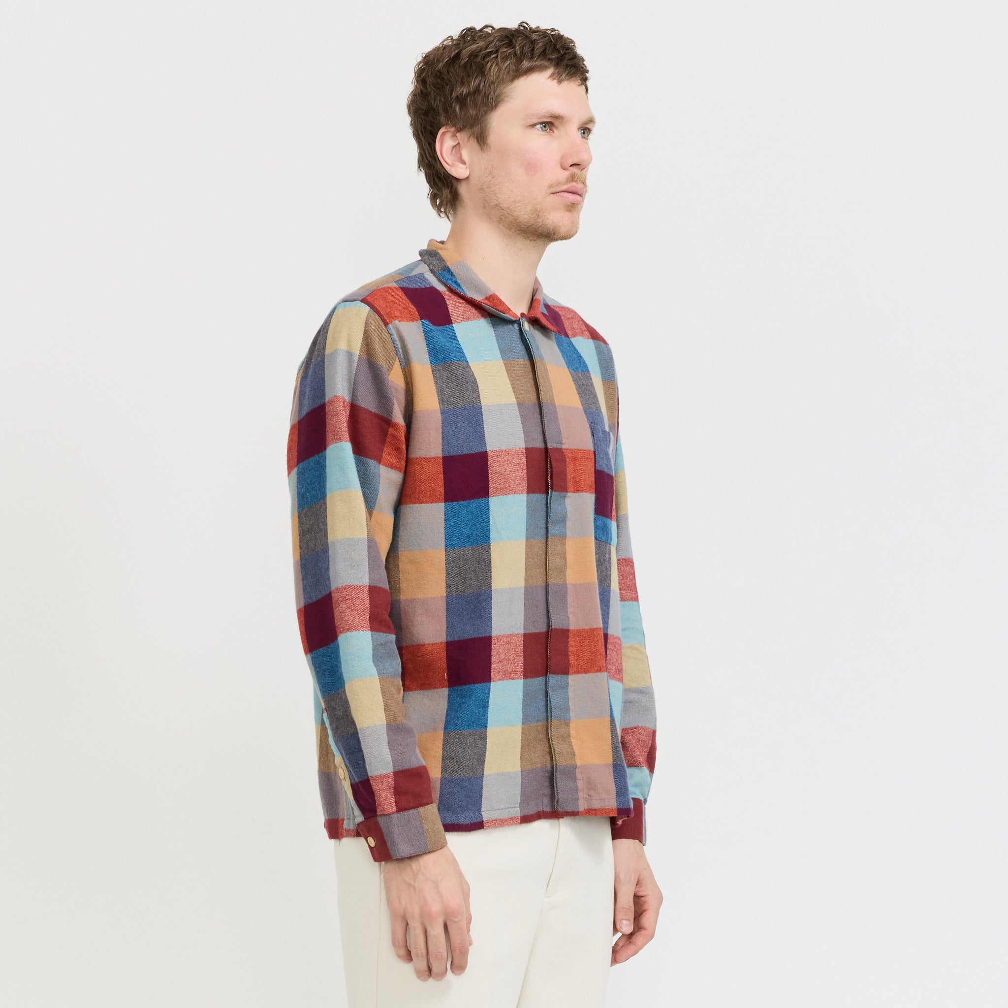 Patch Shirt Crimson Blue Mix
