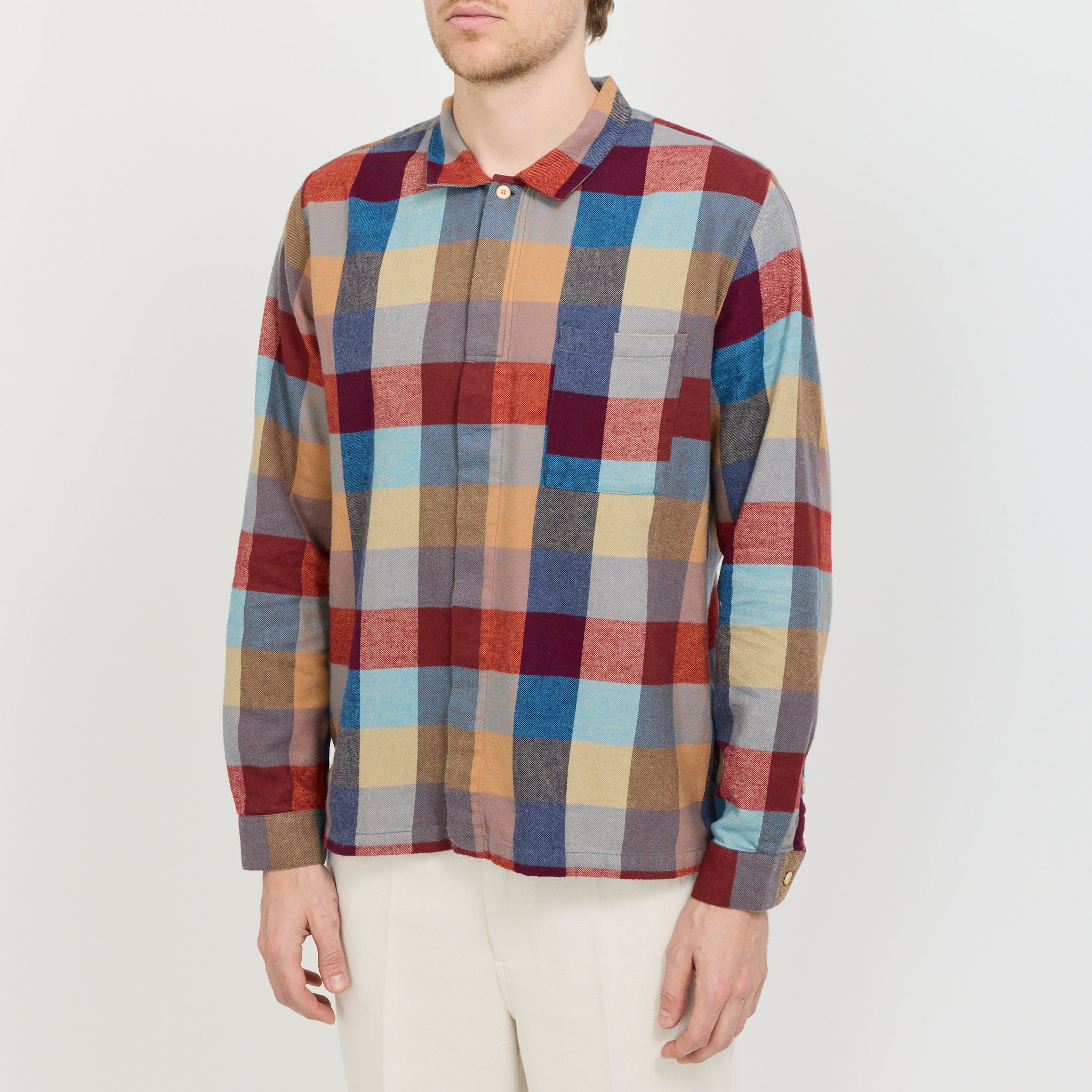 Patch Shirt Crimson Blue Mix
