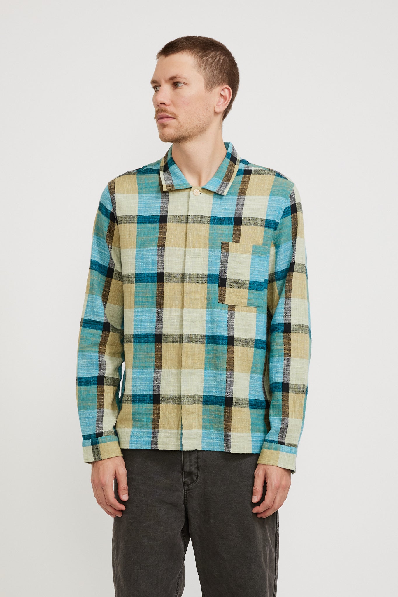 Folk | Patch Shirt Multi Gingham Check | Maplestore