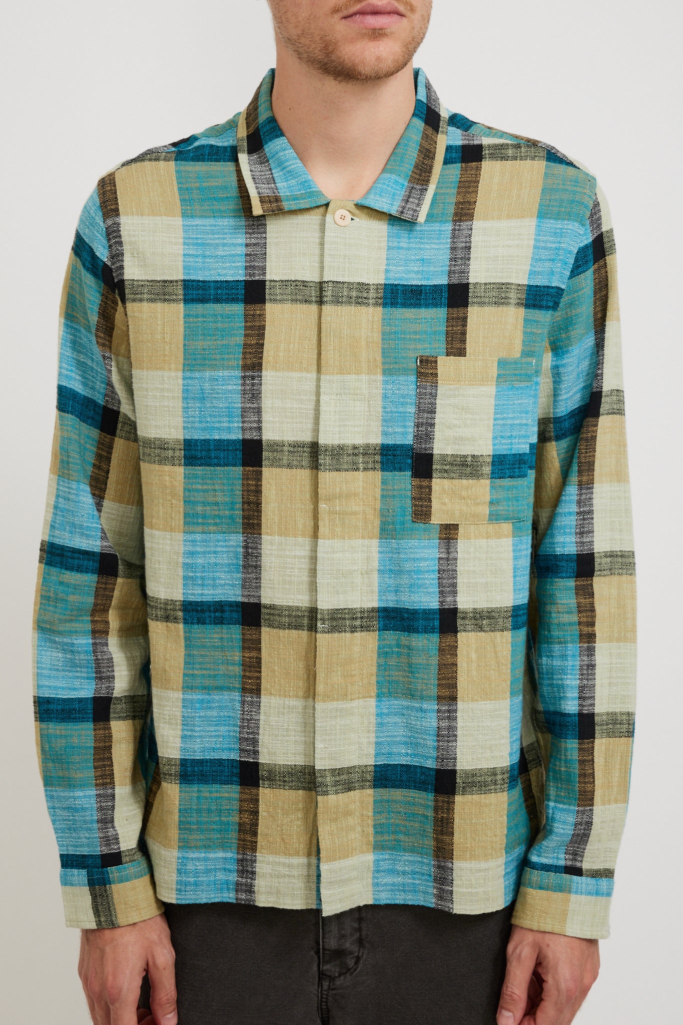 Folk | Patch Shirt Multi Gingham Check | Maplestore