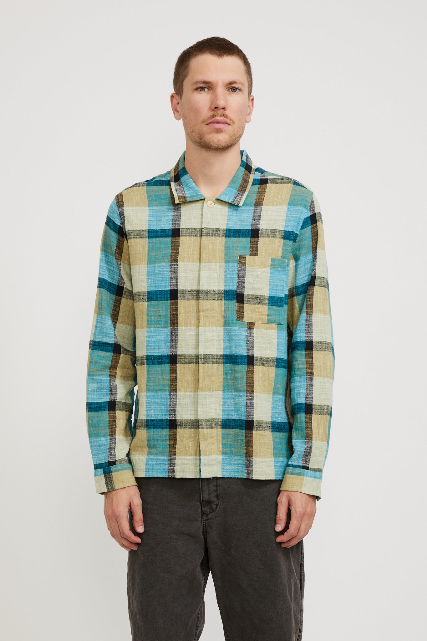 Folk | Patch Shirt Multi Gingham Check | Maplestore