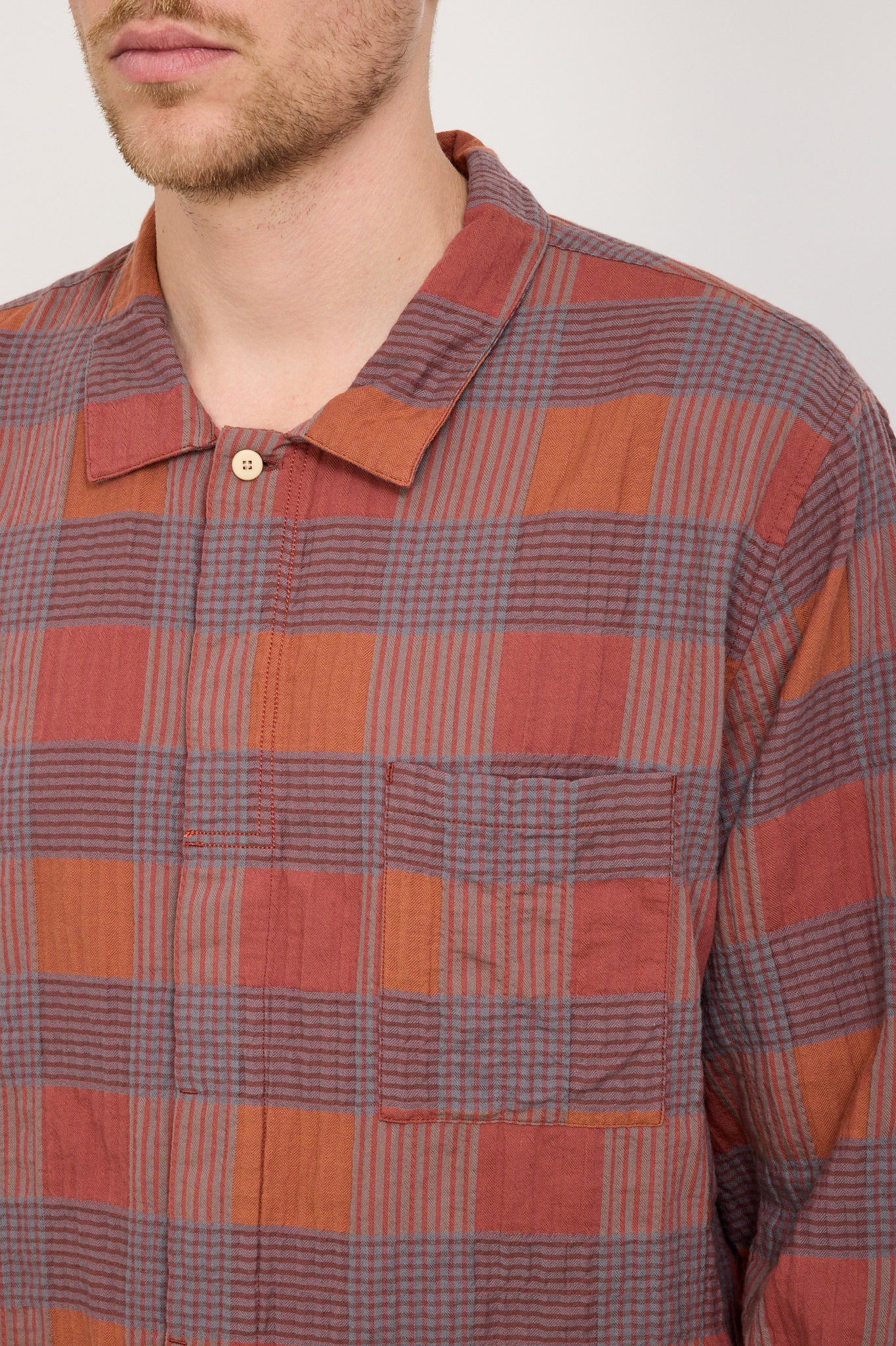 Folk | Patch Shirt Rust Multicheck | Maplestore