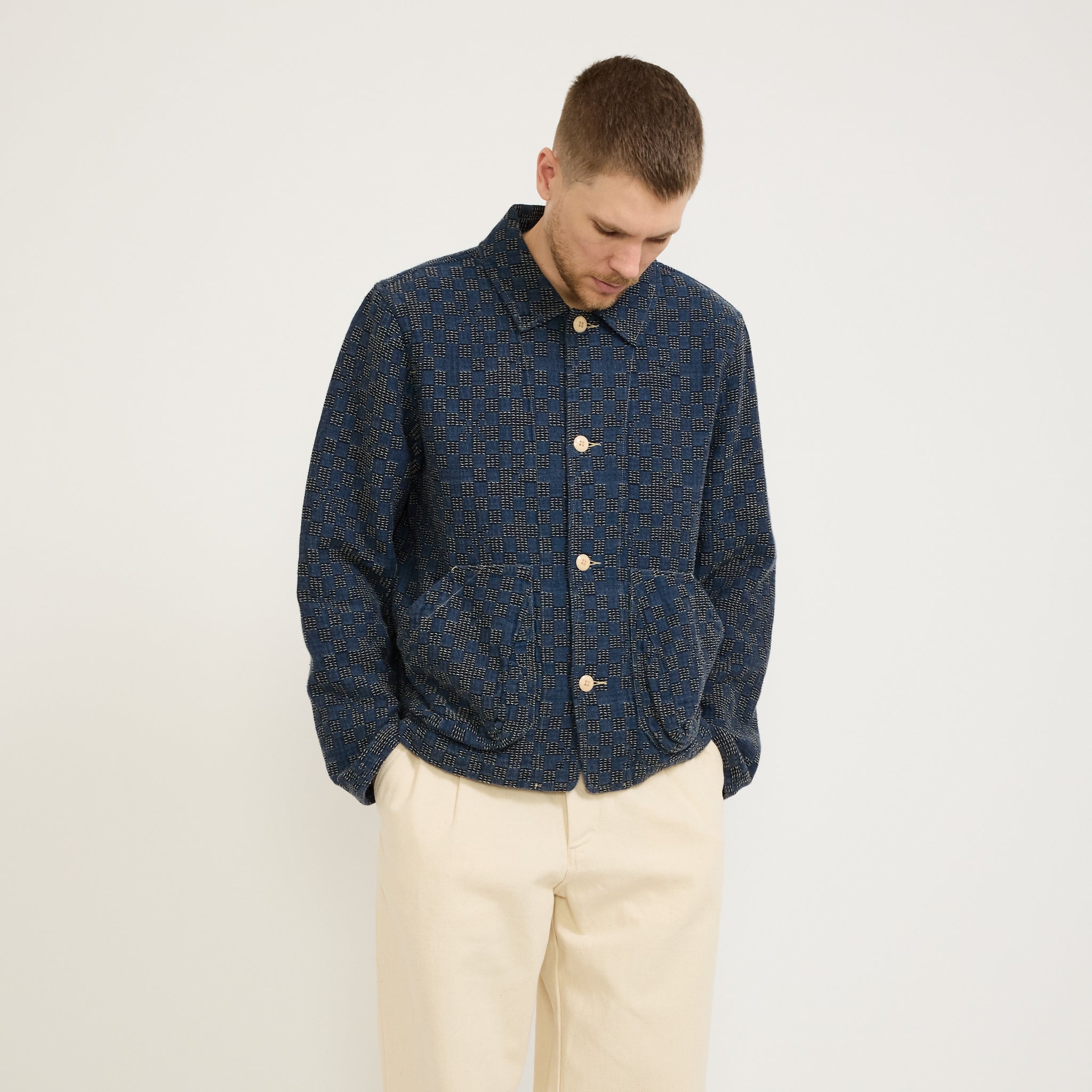 Prism Jacket Indigo Mix Checkerboard