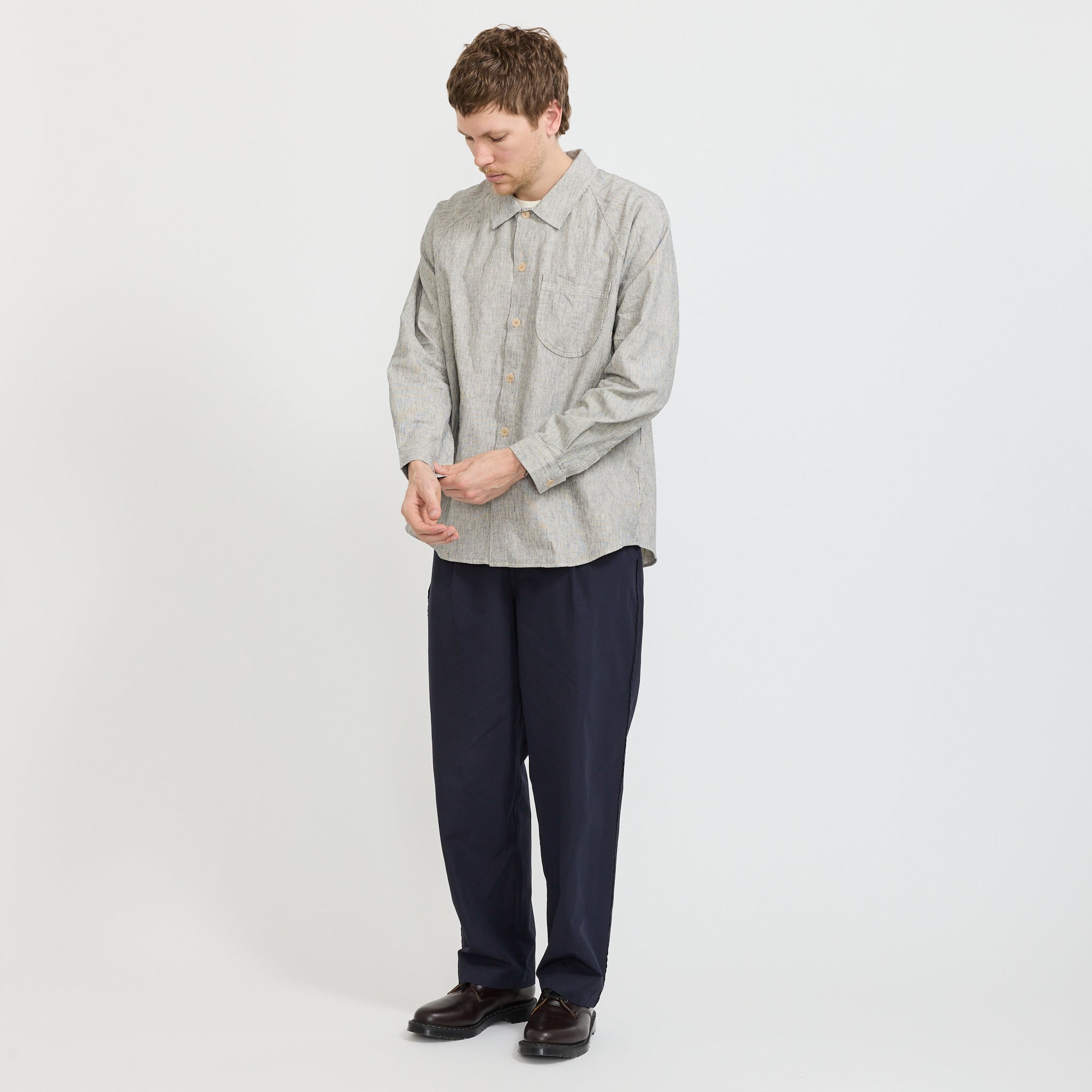 Raglan Shirt Black Microstripe