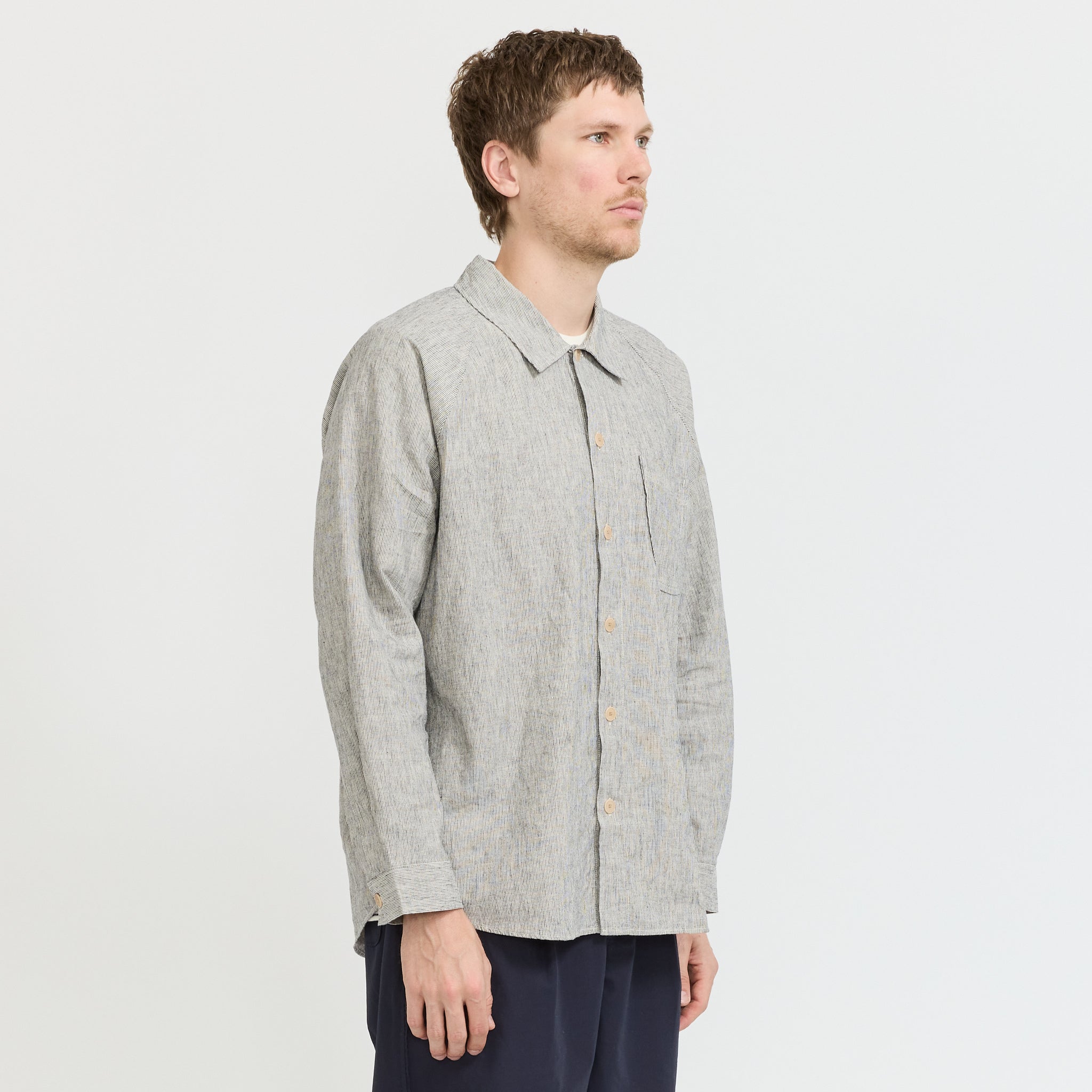 Raglan Shirt Black Microstripe