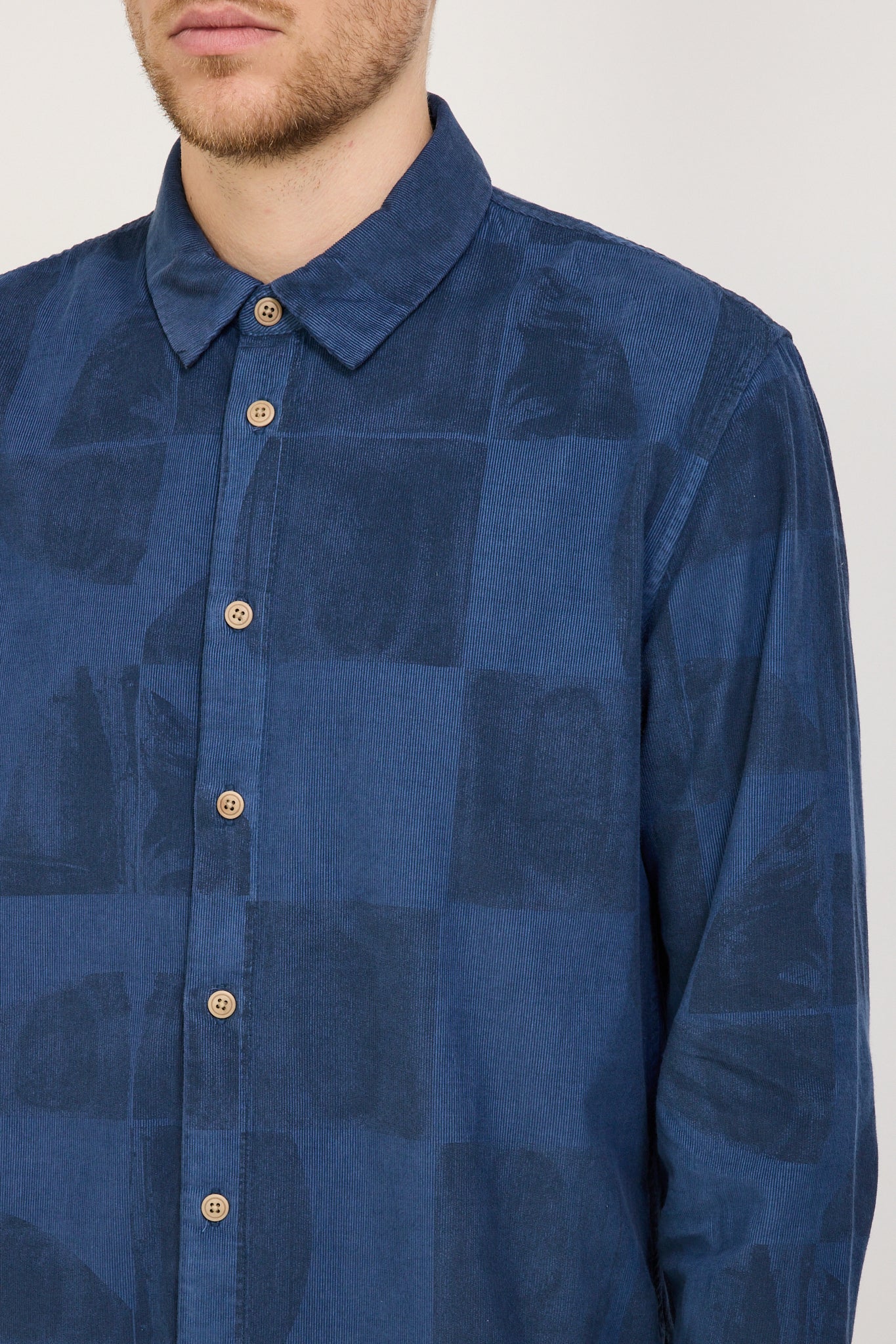 Folk | Relaxed Baby Cord Shirt Tonal Tile Print KG | Maplestore