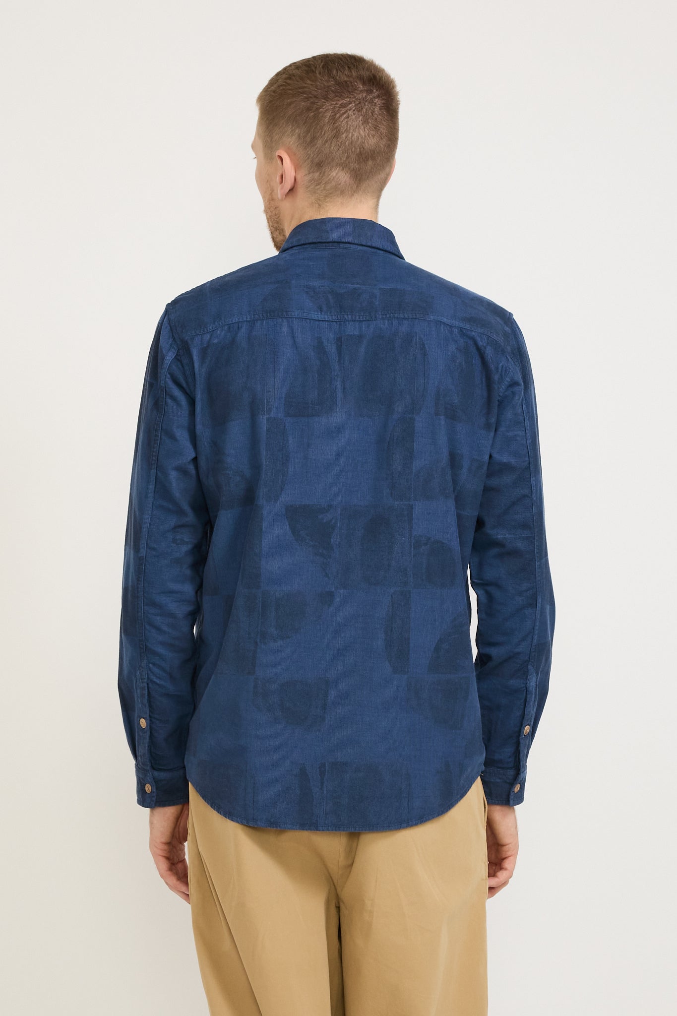 Folk | Relaxed Baby Cord Shirt Tonal Tile Print KG | Maplestore