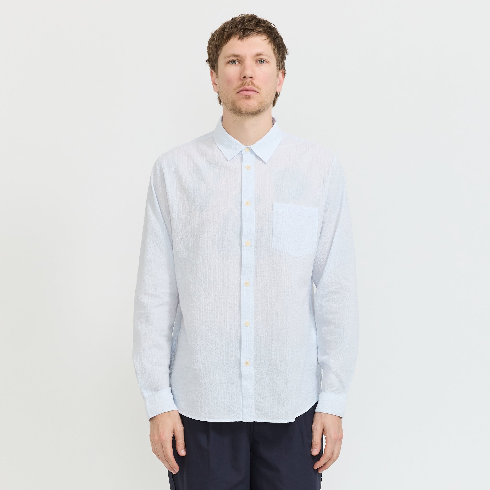 Relaxed Fit Shirt Blue Microstripe
