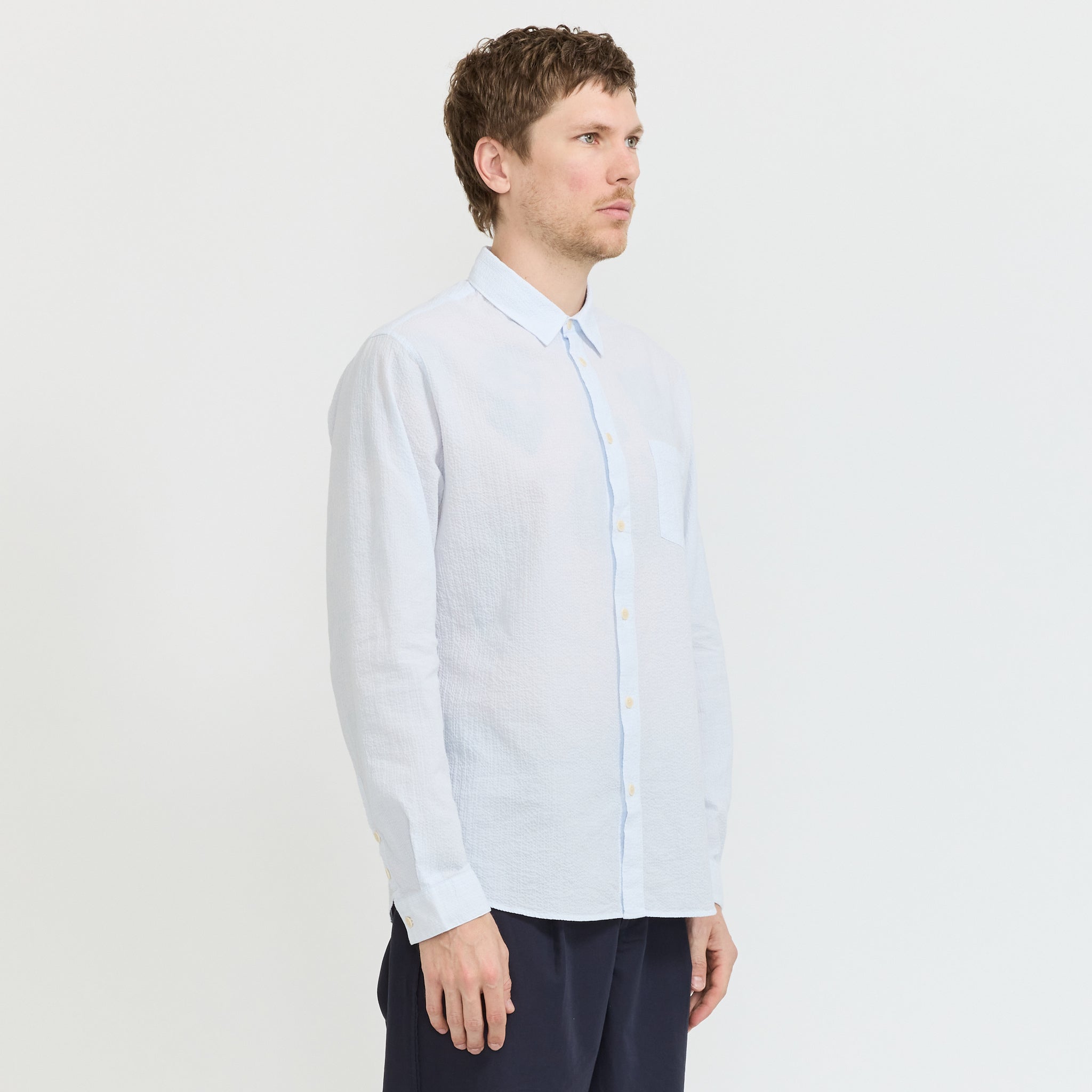 Relaxed Fit Shirt Blue Microstripe