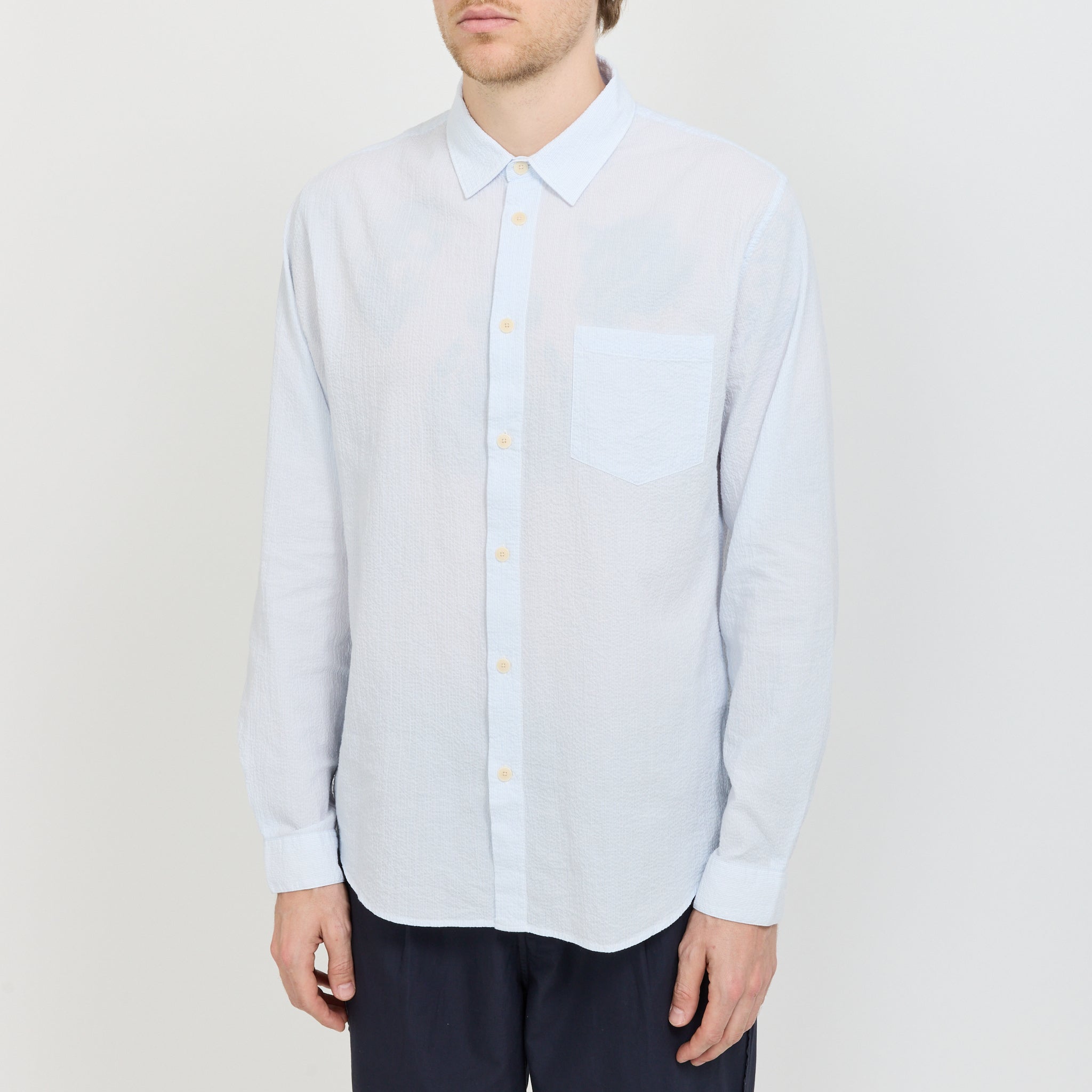 Relaxed Fit Shirt Blue Microstripe