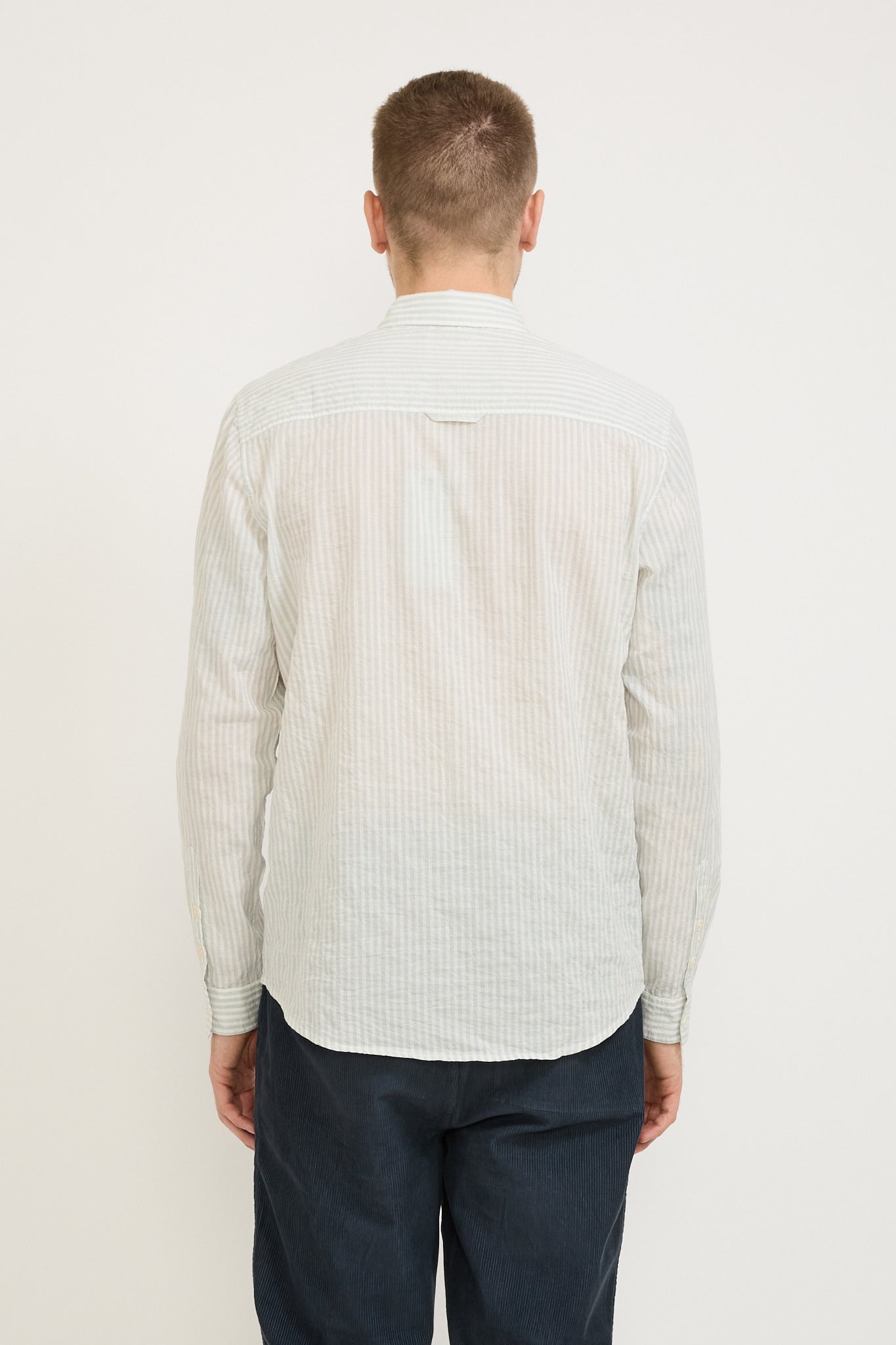 Folk | Relaxed Fit Shirt Ice Blue Textured Stripe | Maplestore
