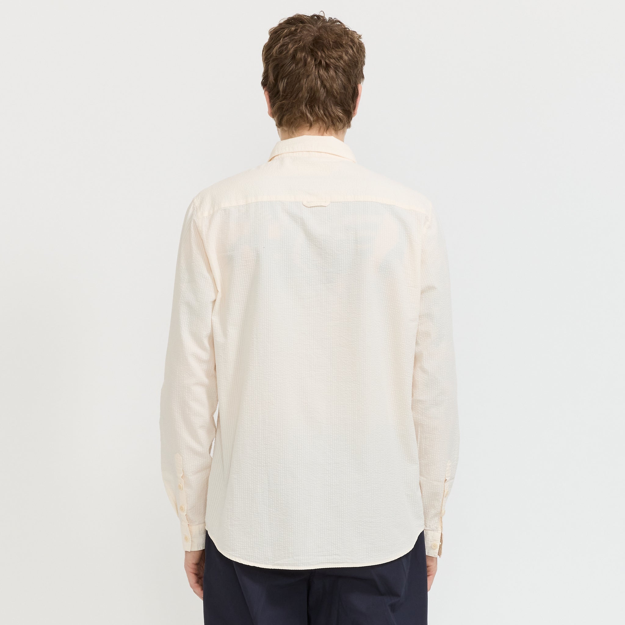 Relaxed Fit Shirt Ecru Seersucker